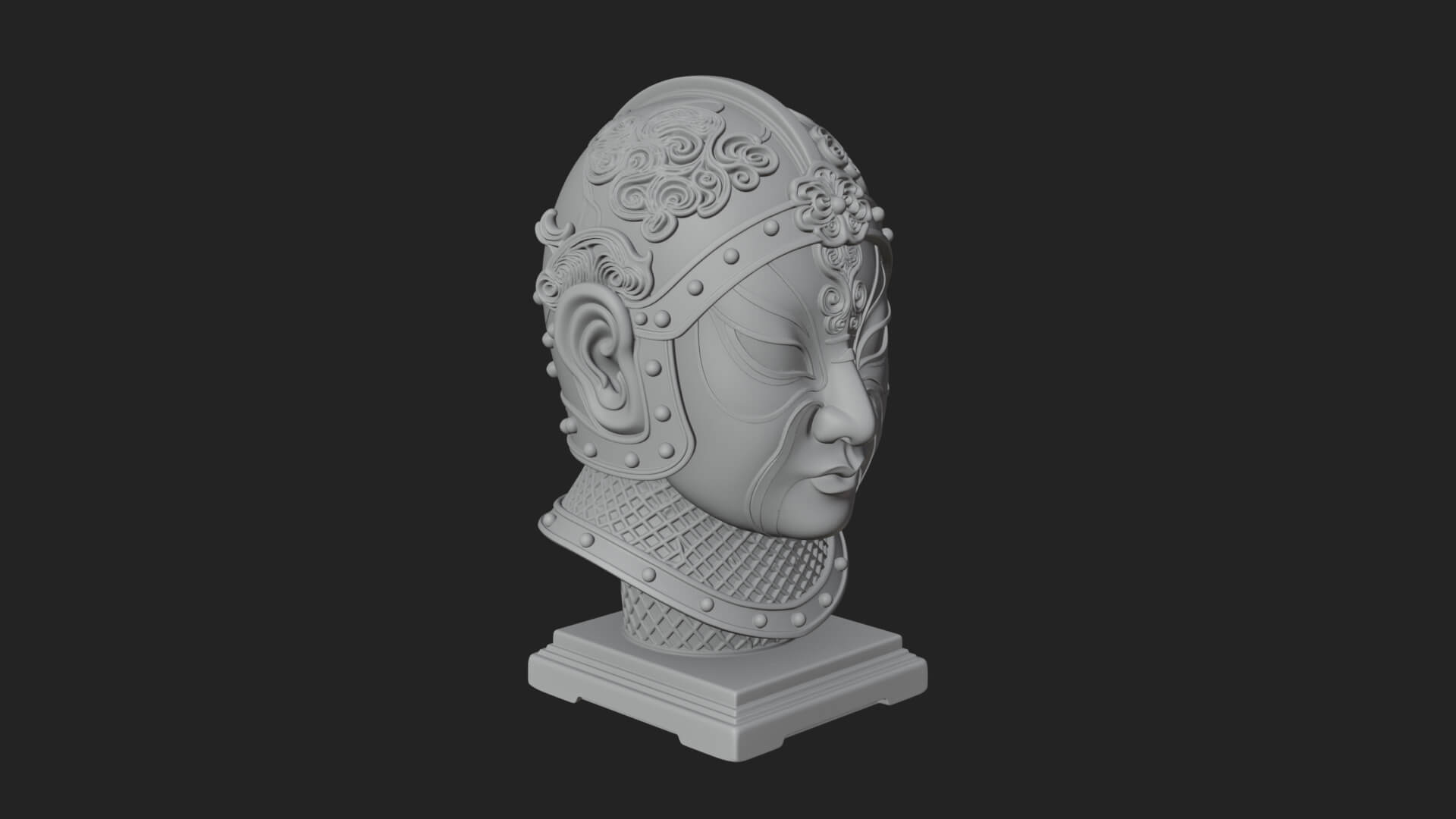 Opera Face Mask Statue Design 4 3D Print Model 3D Model