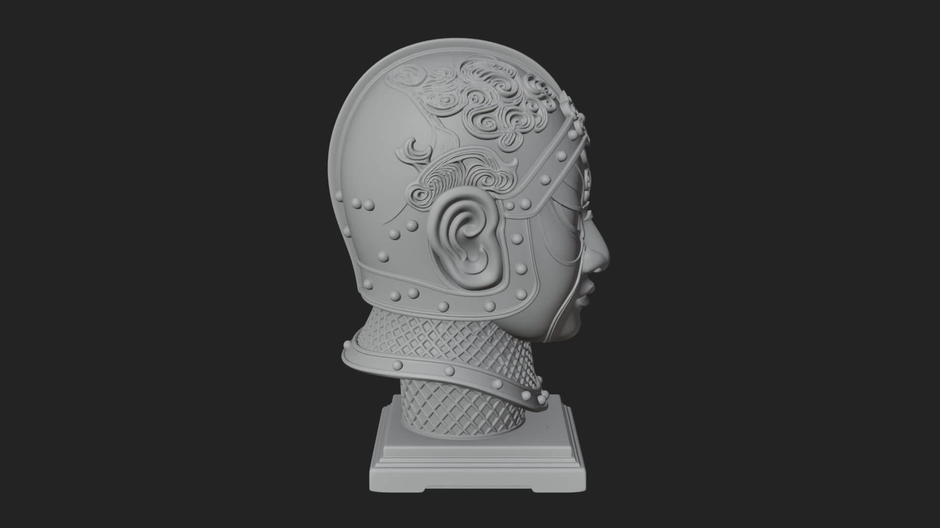 Opera Face Mask Statue Design 4 3D Print Model 3D Model