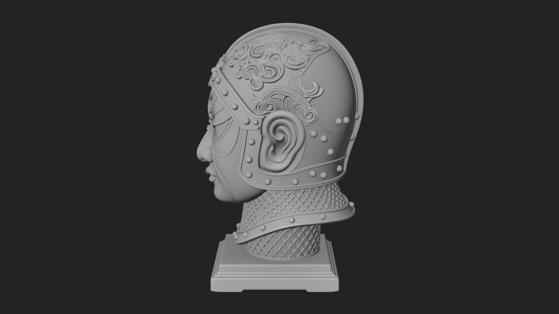 Opera Face Mask Statue Design 4 3D Print Model 3D Model