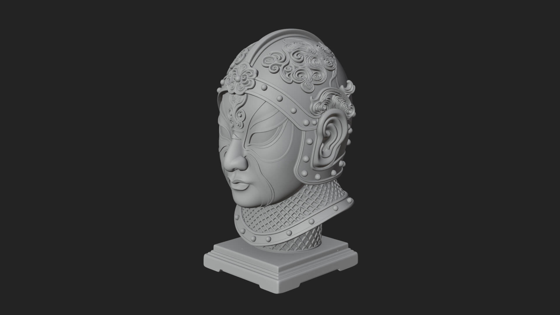 Opera Face Mask Statue Design 4 3D Print Model 3D Model
