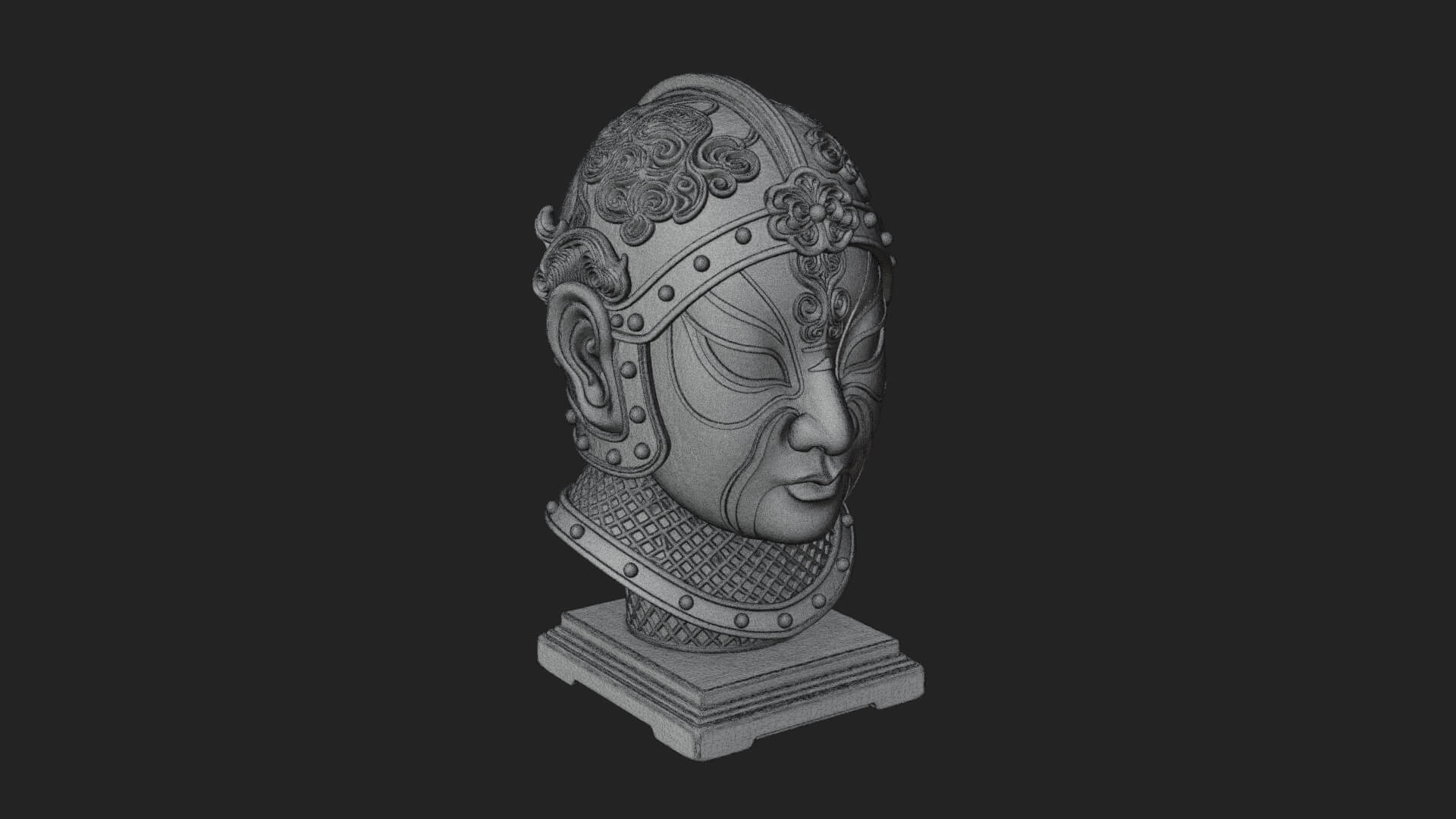 Opera Face Mask Statue Design 4 3D Print Model 3D Model