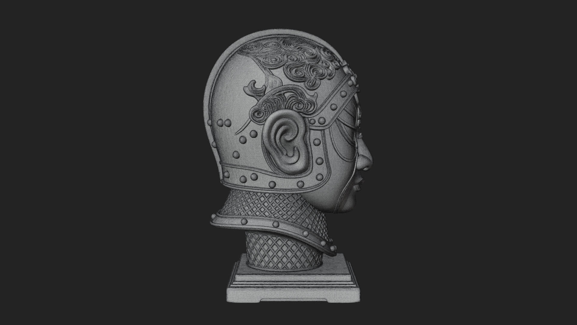 Opera Face Mask Statue Design 4 3D Print Model 3D Model