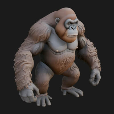 Orangutan Statue Design 1 3D Print Model