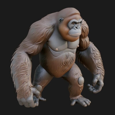 Orangutan Statue Design 3 3D Print Model
