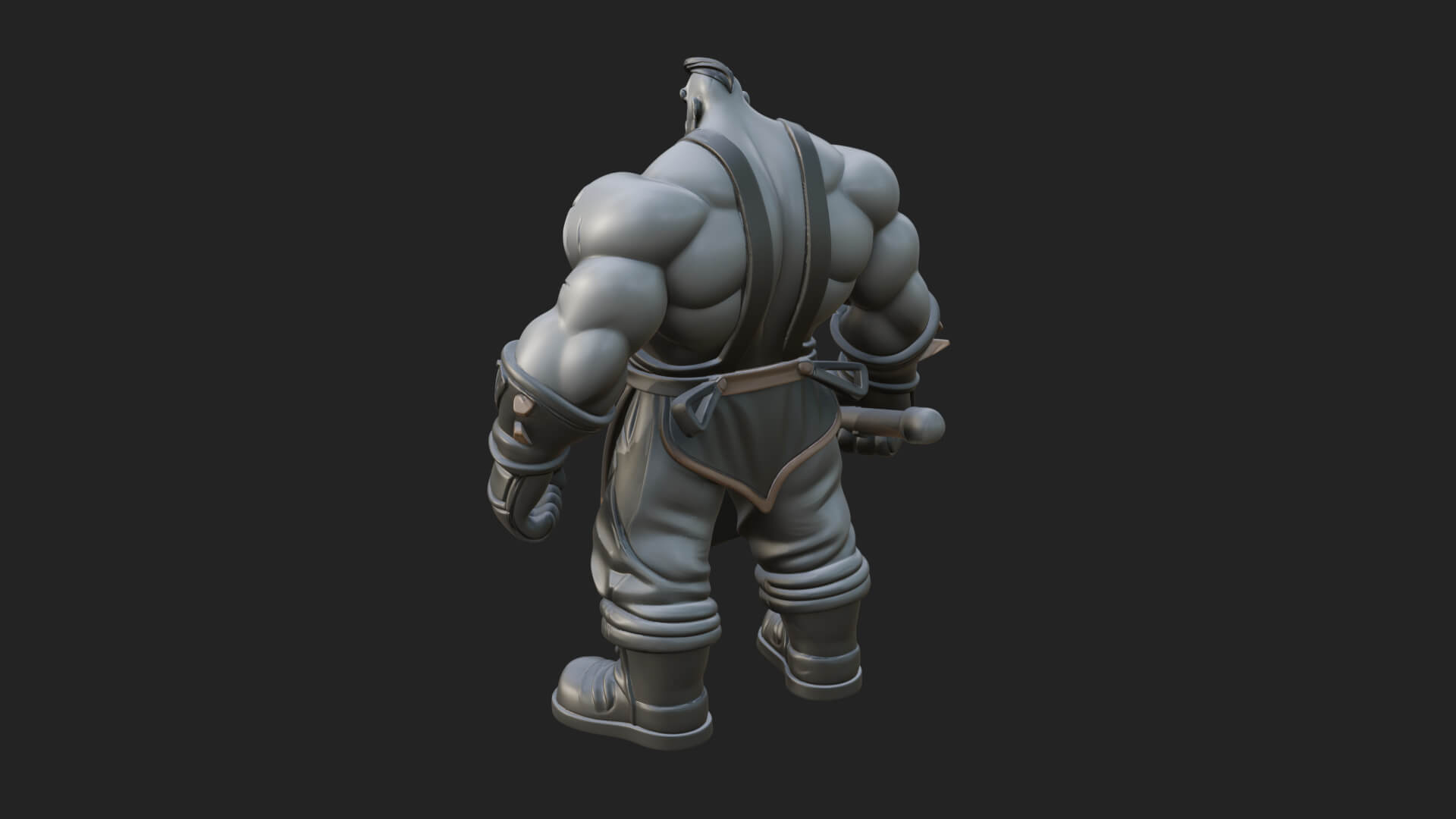 Orc Blacksmith Statue Design 1 3D Print Model 3D Model