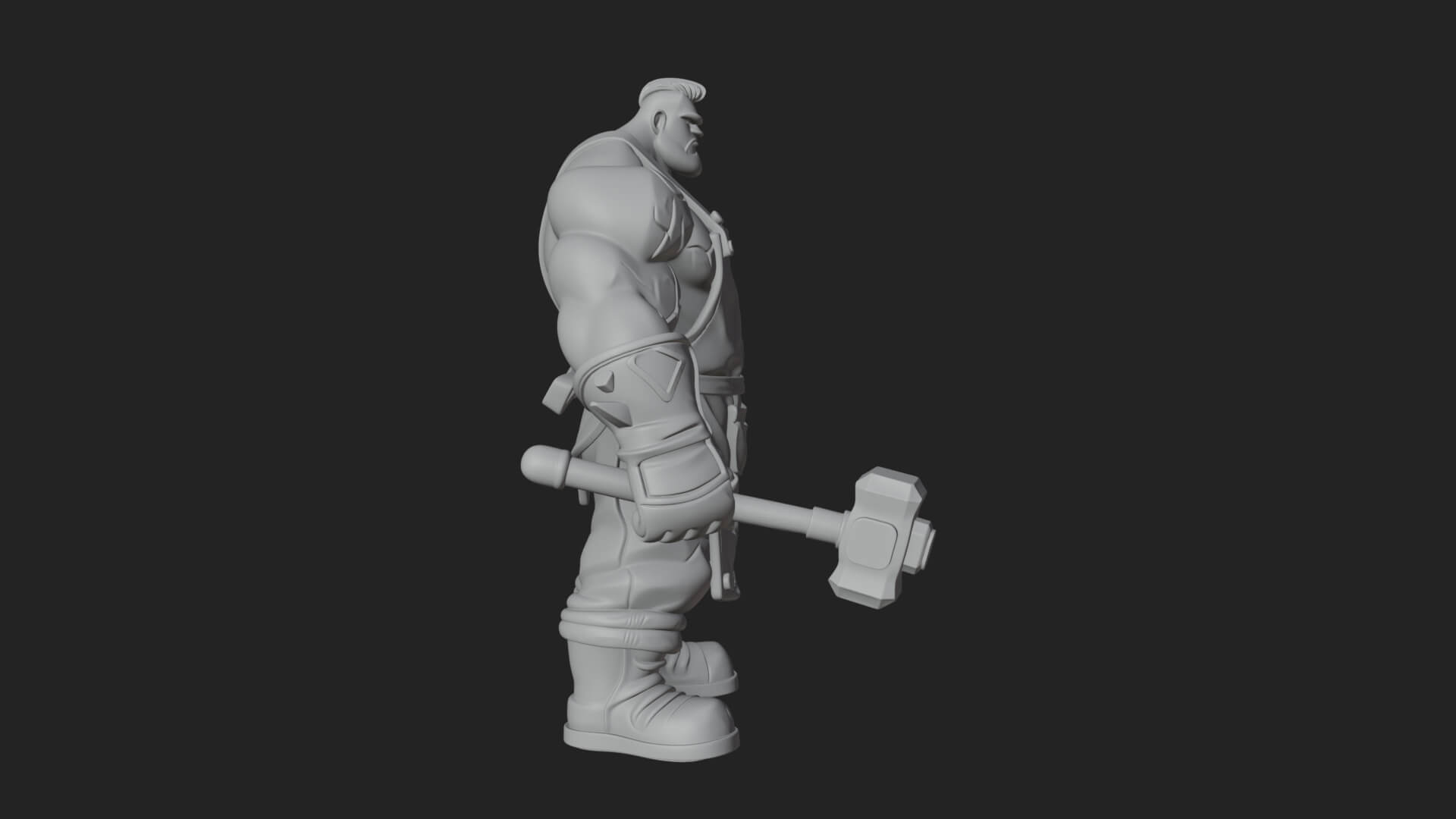 Orc Blacksmith Statue Design 1 3D Print Model 3D Model
