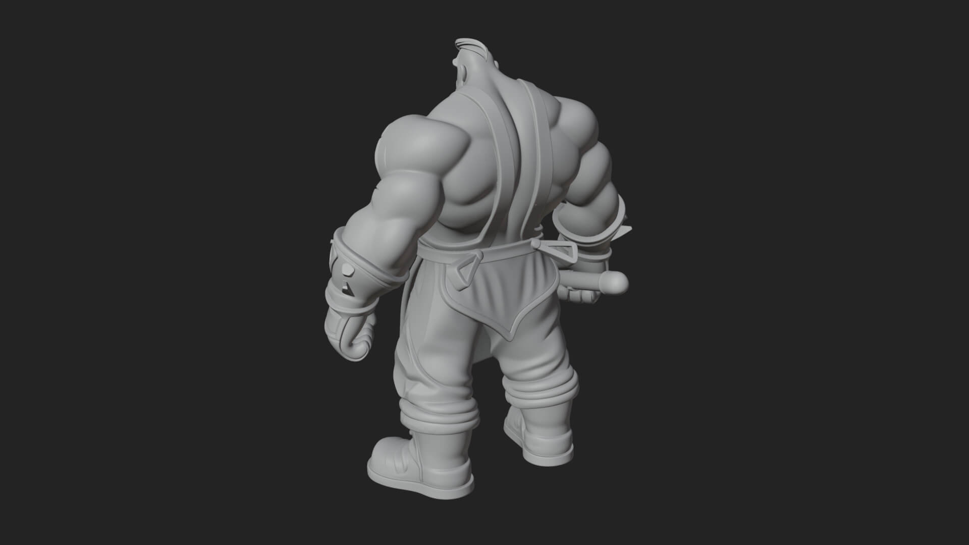 Orc Blacksmith Statue Design 1 3D Print Model 3D Model