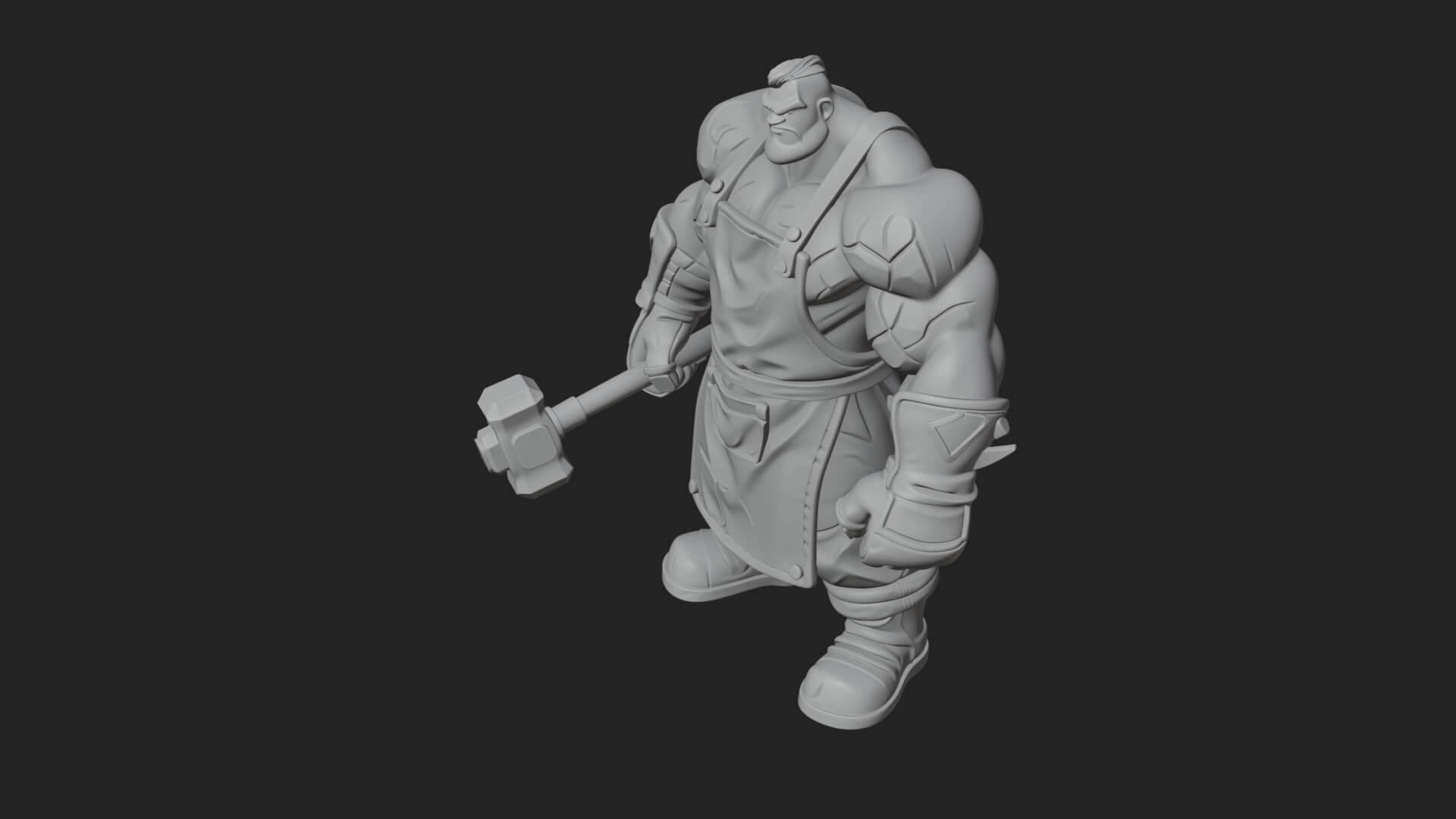 Orc Blacksmith Statue Design 1 3D Print Model 3D Model