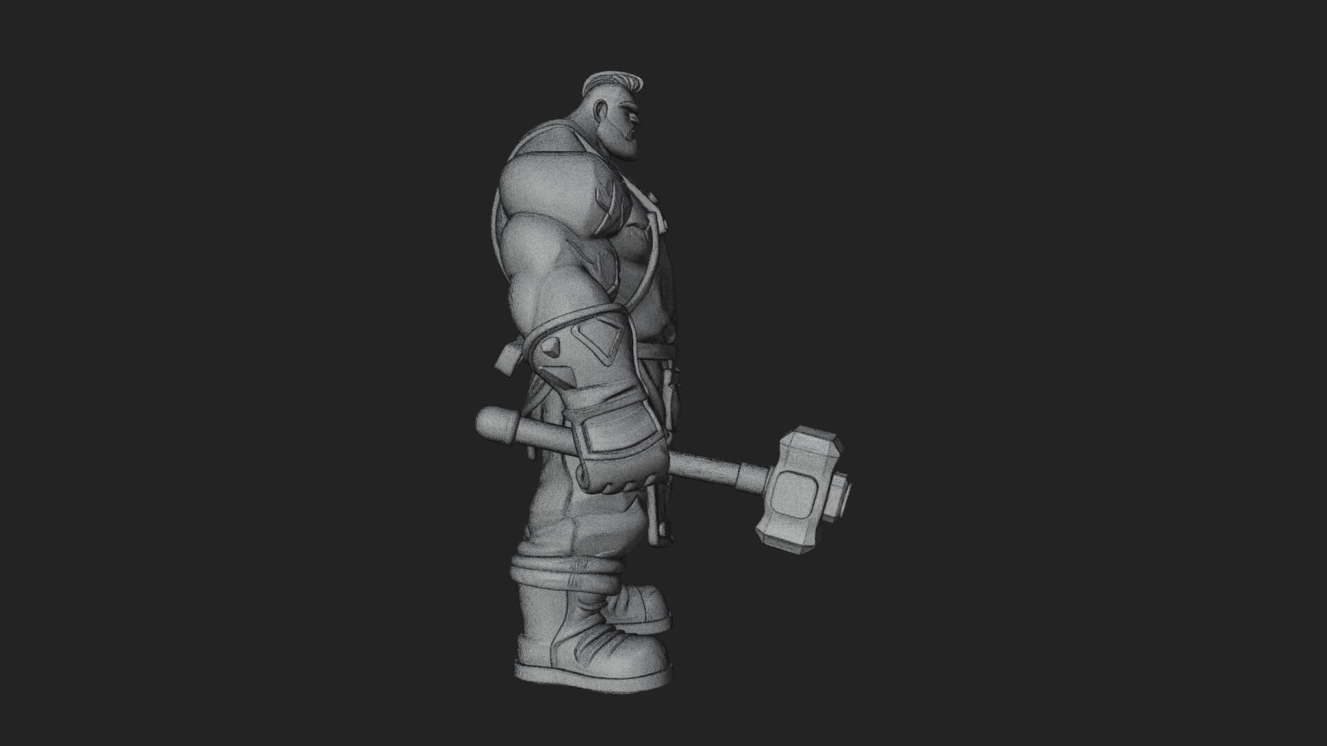 Orc Blacksmith Statue Design 1 3D Print Model 3D Model