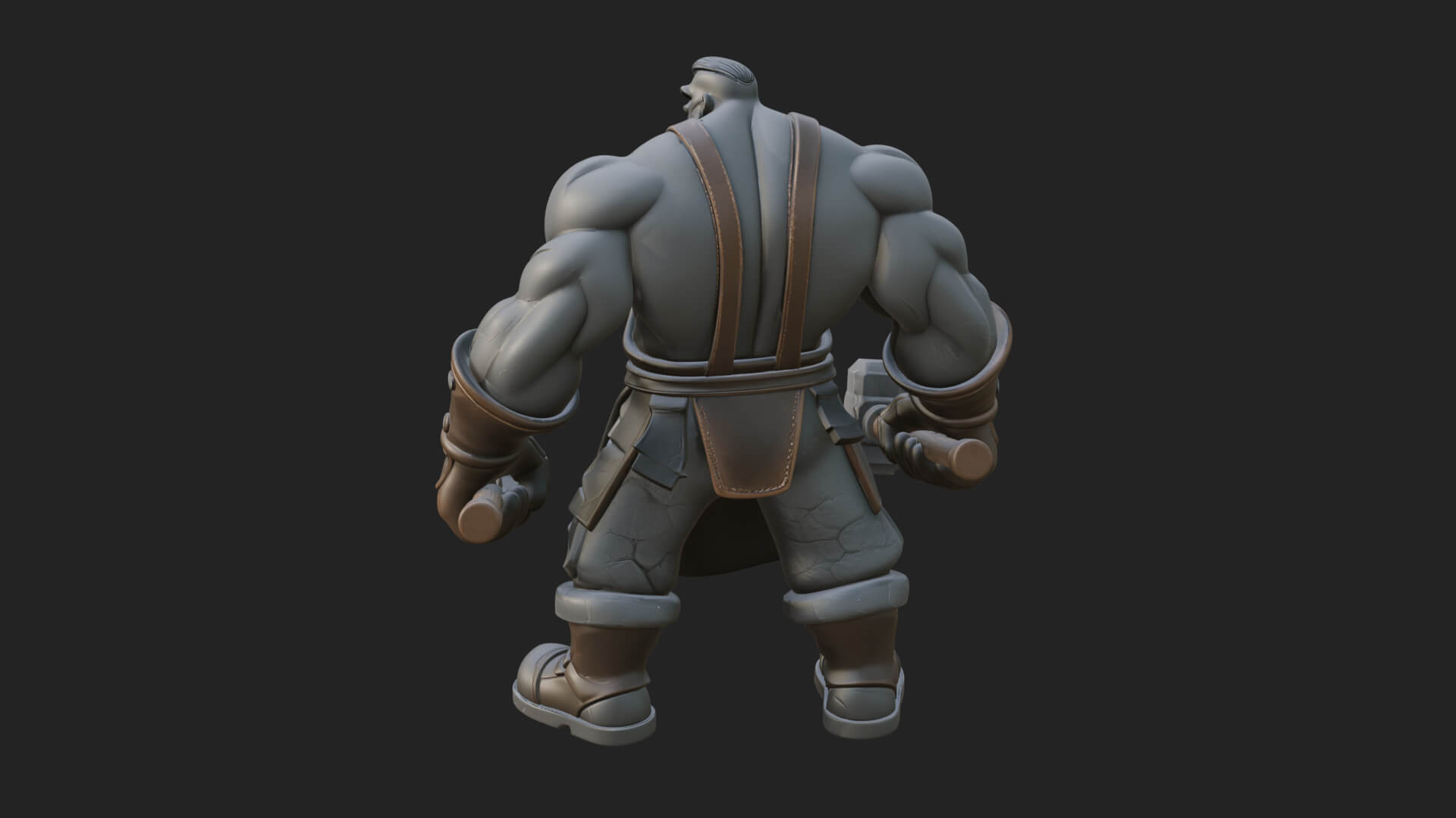 Orc Blacksmith Statue Design 2 3D Print Model 3D Model