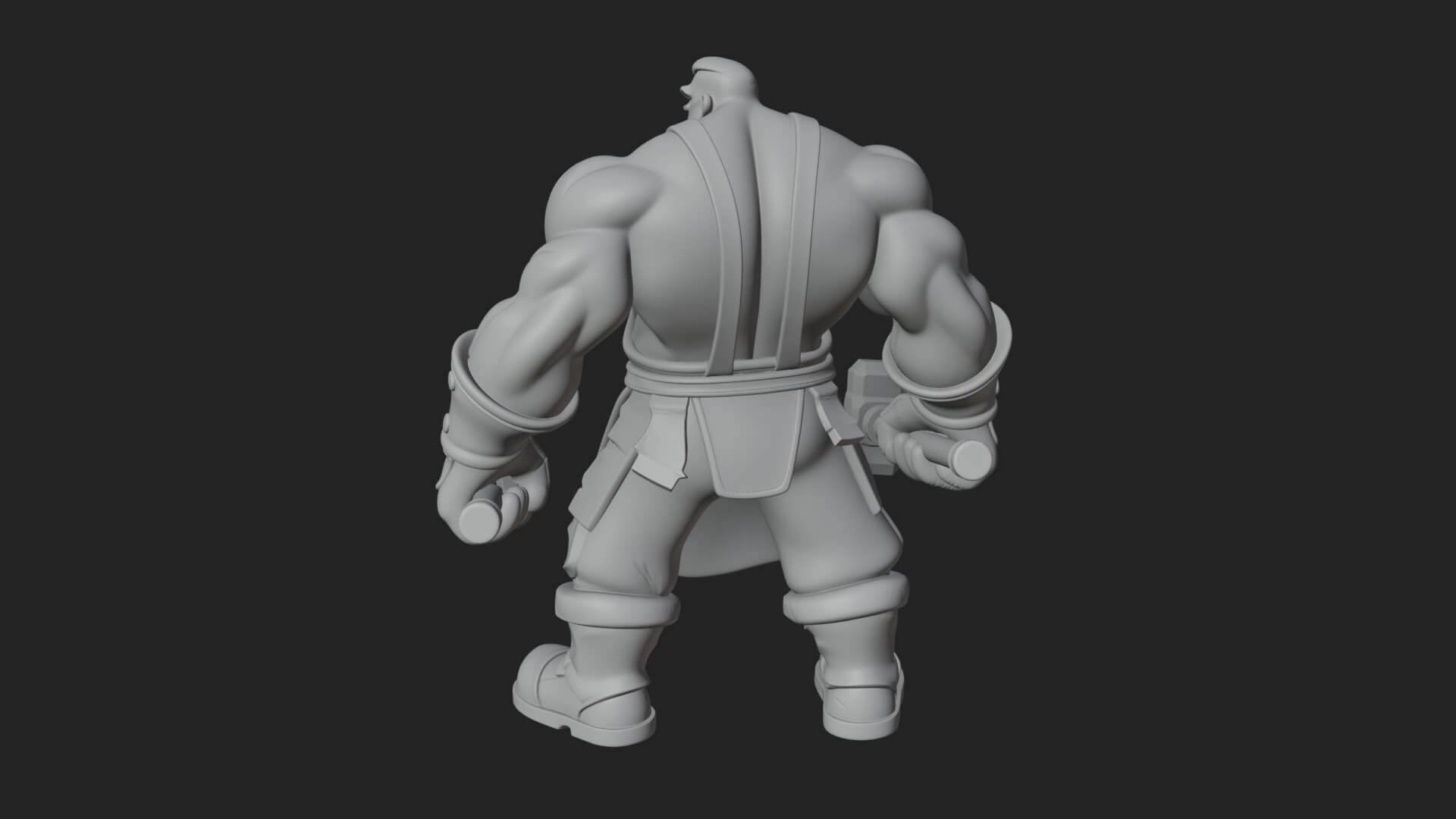 Orc Blacksmith Statue Design 2 3D Print Model 3D Model