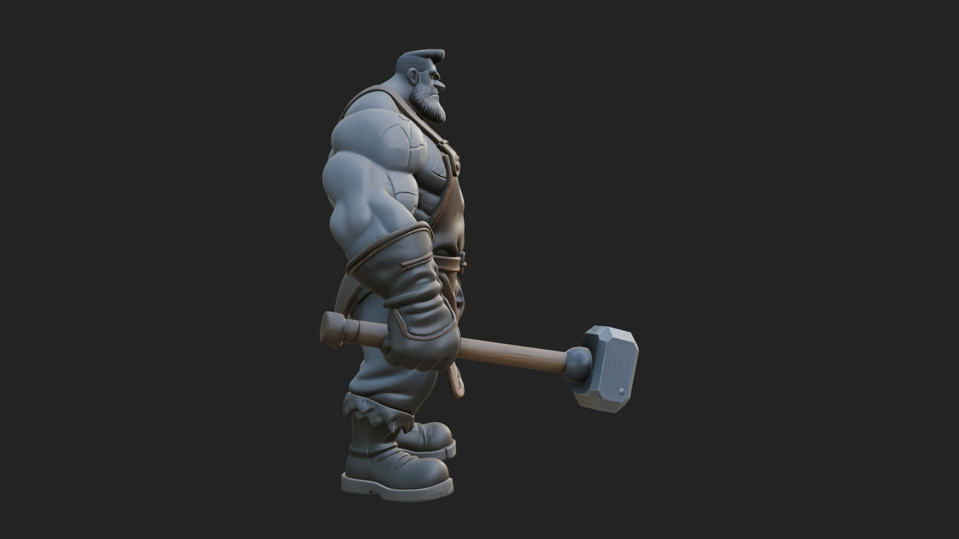 Orc Blacksmith Statue Design 3 3D Print Model 3D Model