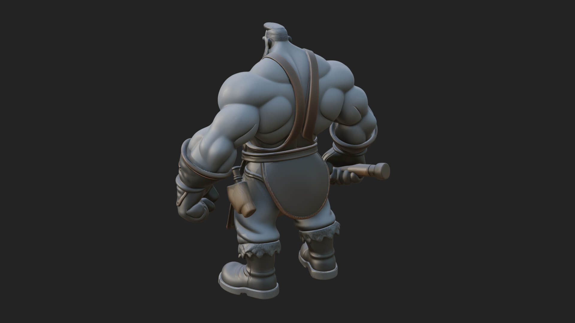 Orc Blacksmith Statue Design 3 3D Print Model 3D Model