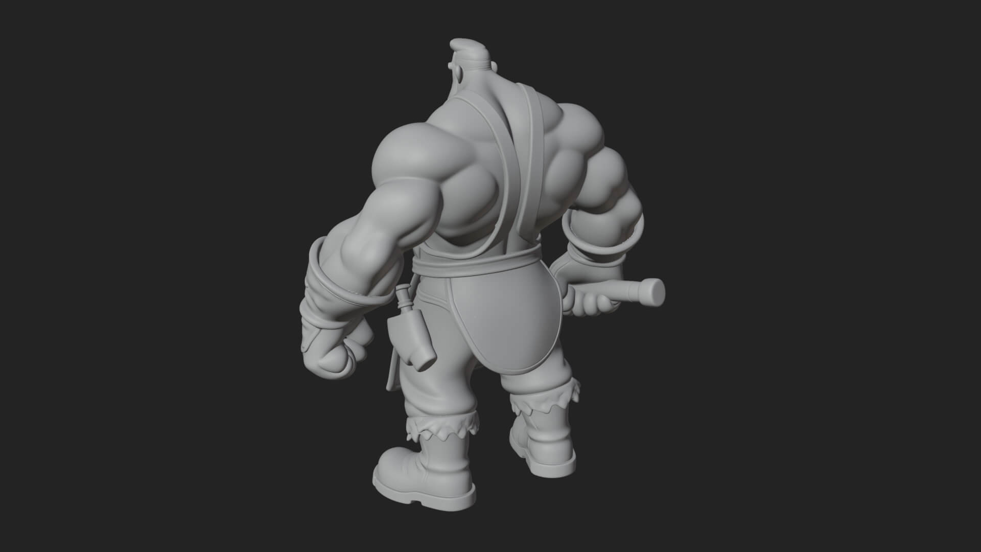 Orc Blacksmith Statue Design 3 3D Print Model 3D Model