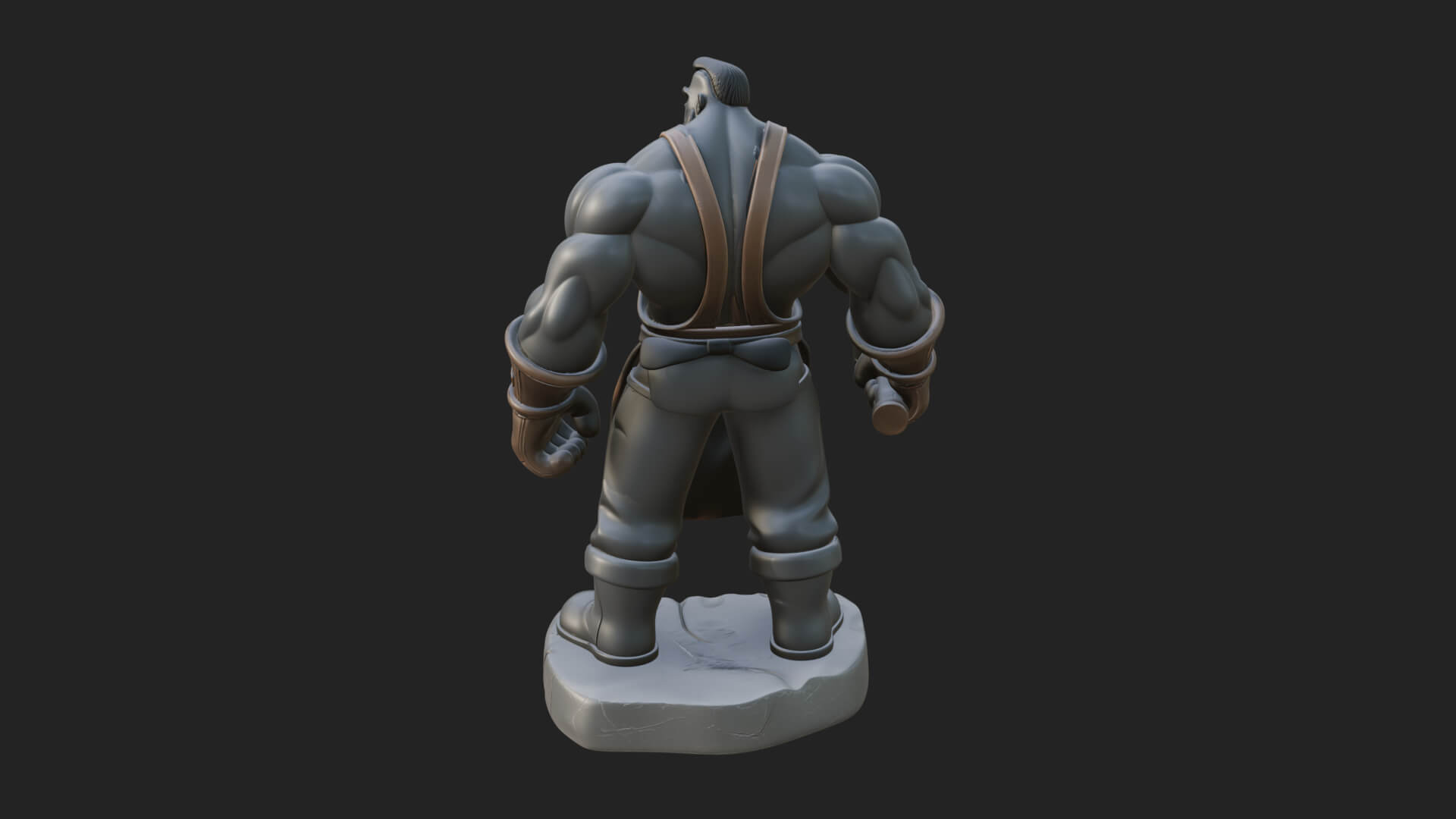 Orc Blacksmith Statue Design 4 3D Print Model 3D Model