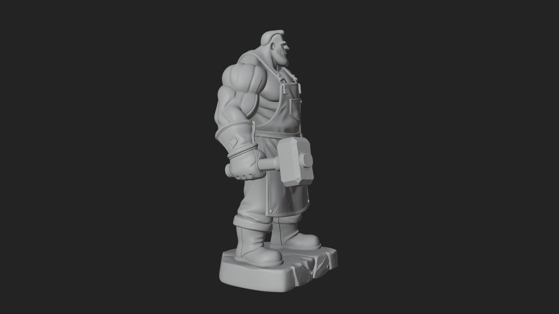 Orc Blacksmith Statue Design 4 3D Print Model 3D Model