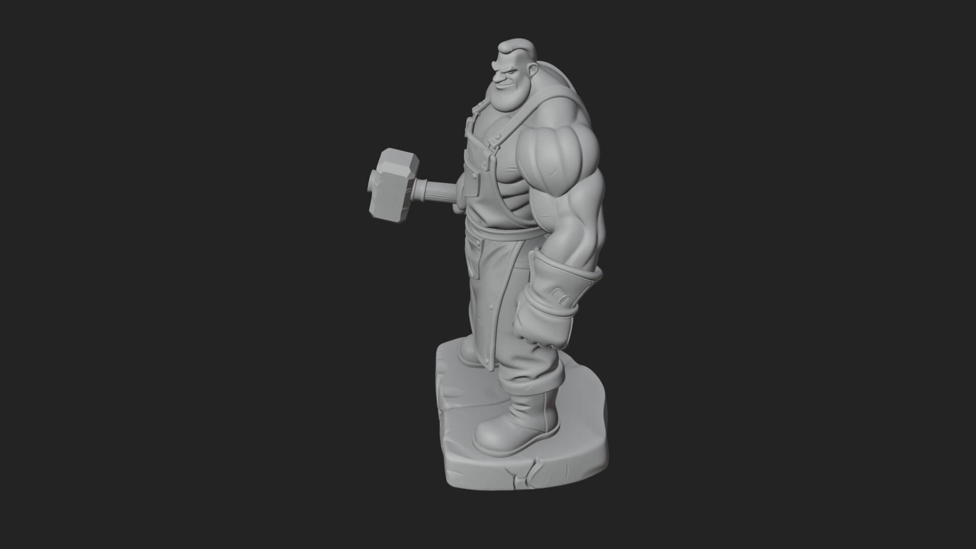 Orc Blacksmith Statue Design 4 3D Print Model 3D Model