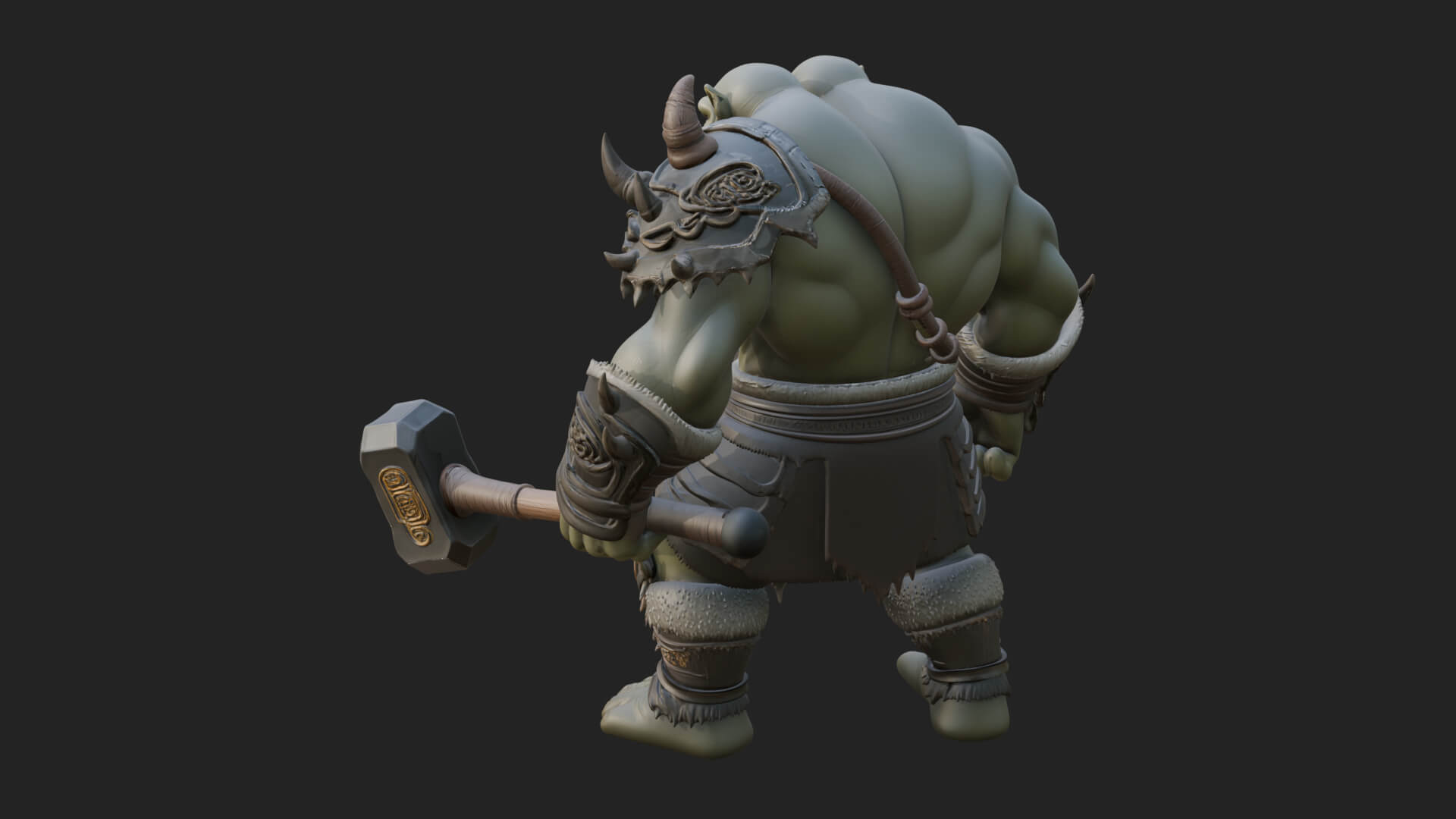 Orc Warrior Statue Design 1 3D Print Model 3D Model