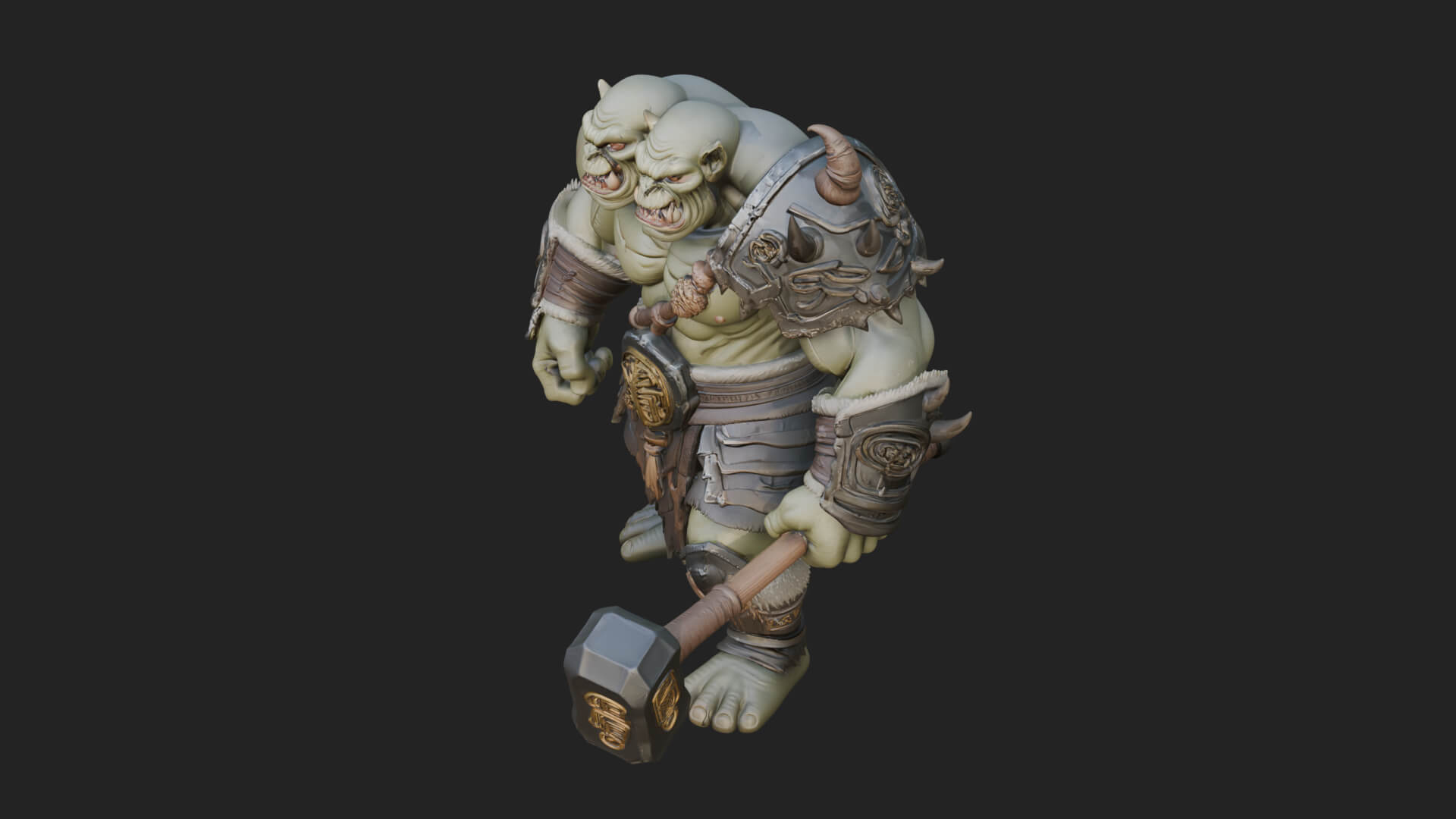 Orc Warrior Statue Design 1 3D Print Model 3D Model