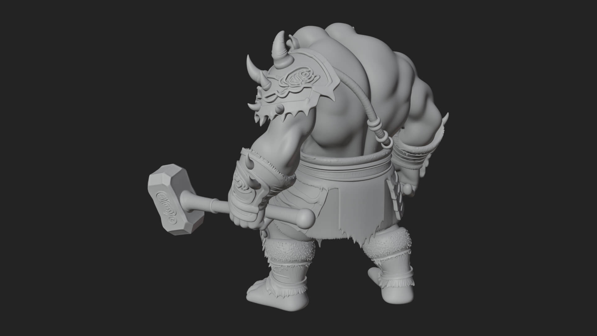 Orc Warrior Statue Design 1 3D Print Model 3D Model