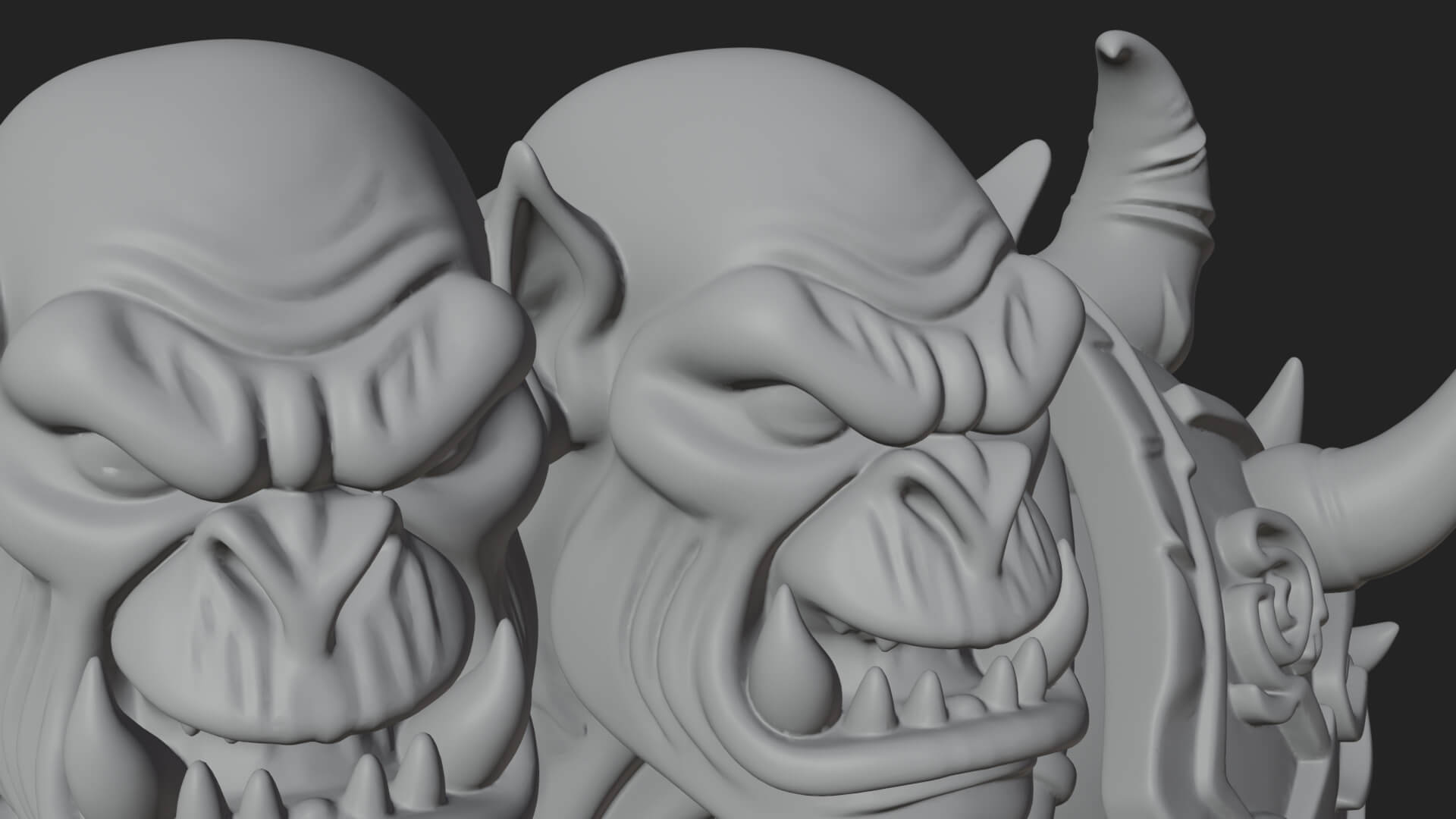 Orc Warrior Statue Design 1 3D Print Model 3D Model