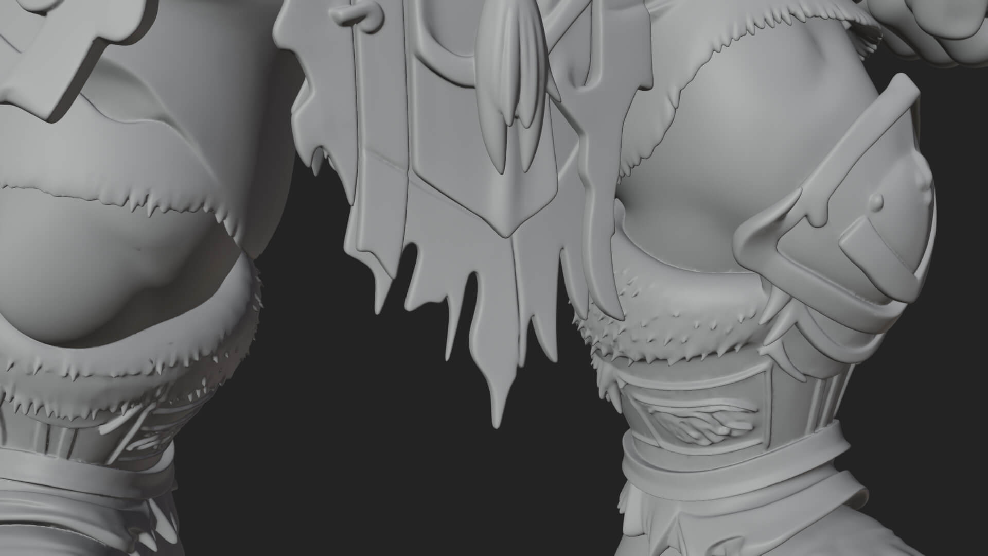 Orc Warrior Statue Design 1 3D Print Model 3D Model
