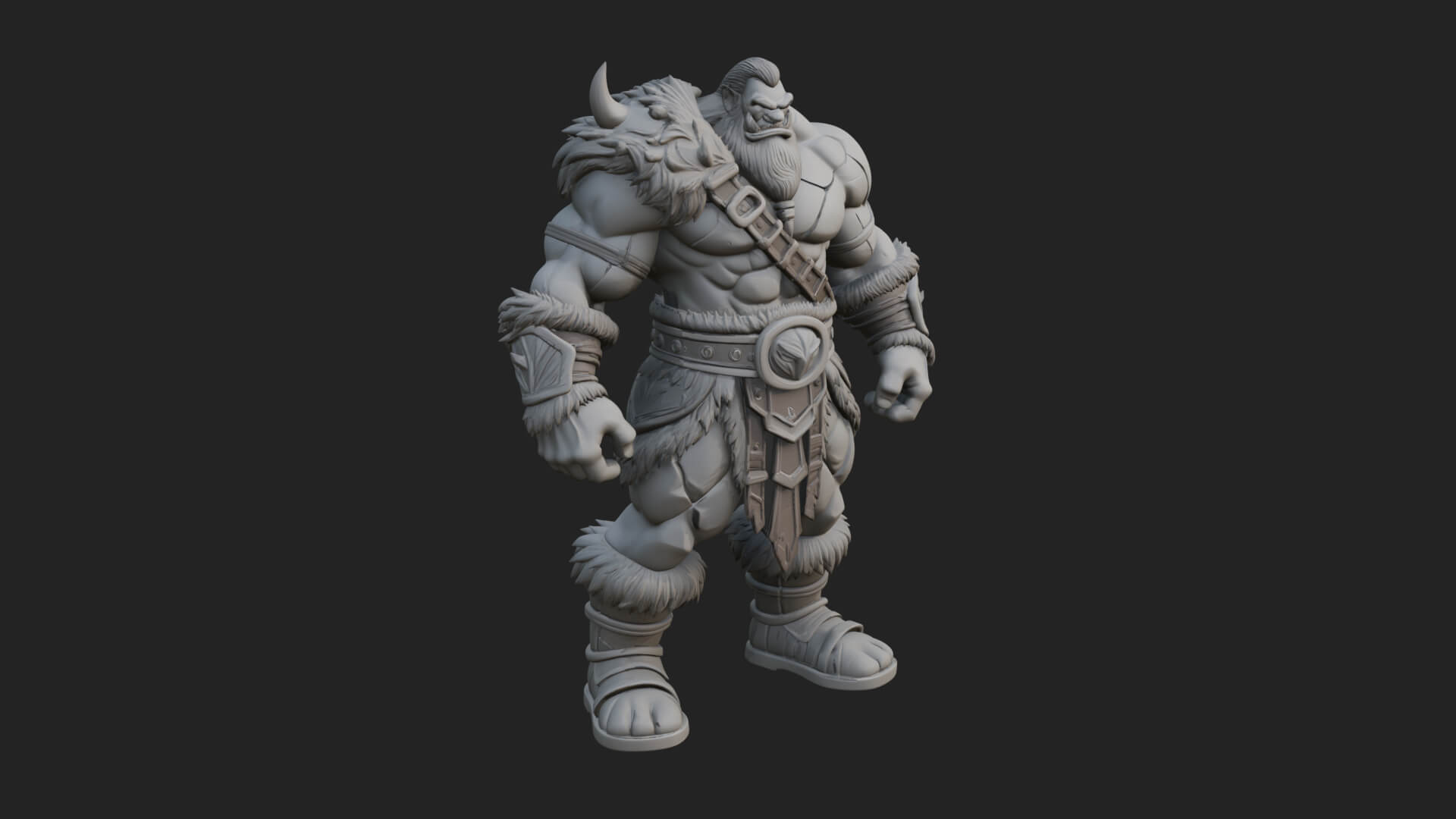 Orc Warrior Statue Design 2 3D Print Model 3D Model