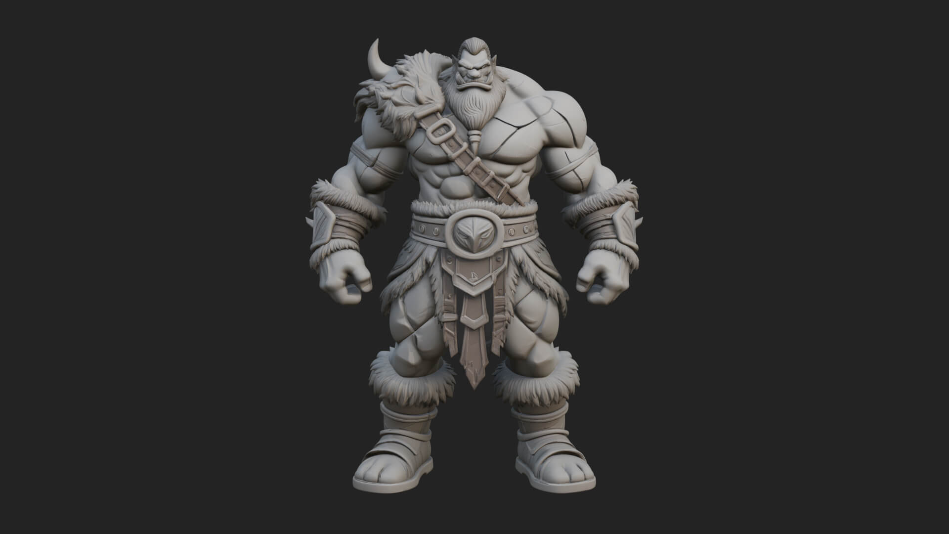 Orc Warrior Statue Design 2 3D Print Model 3D Model