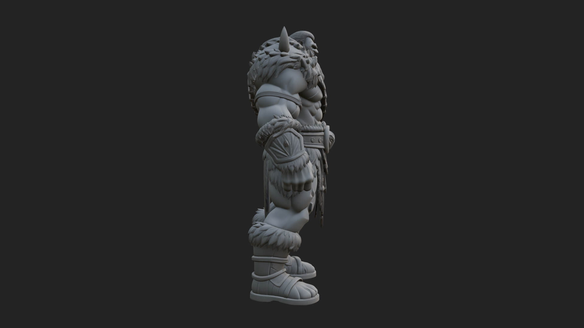 Orc Warrior Statue Design 2 3D Print Model 3D Model