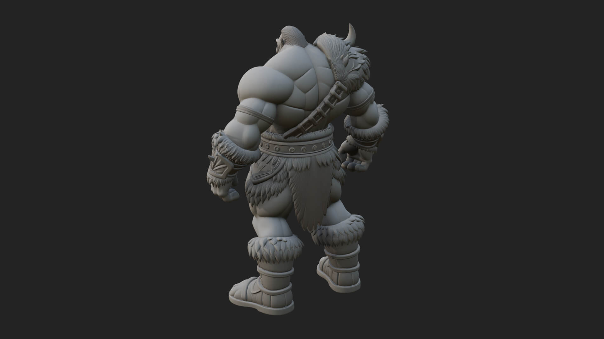 Orc Warrior Statue Design 2 3D Print Model 3D Model