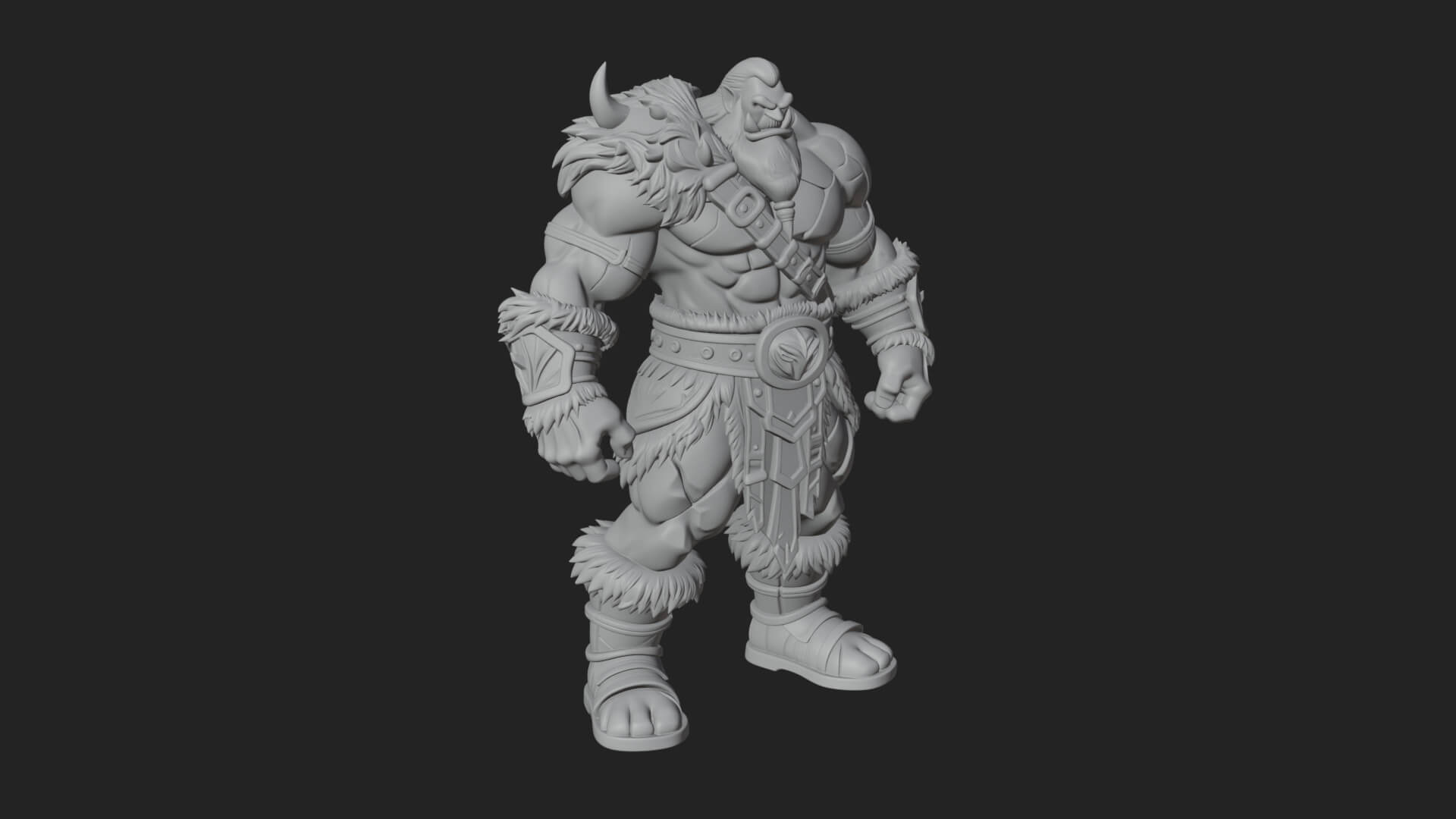 Orc Warrior Statue Design 2 3D Print Model 3D Model