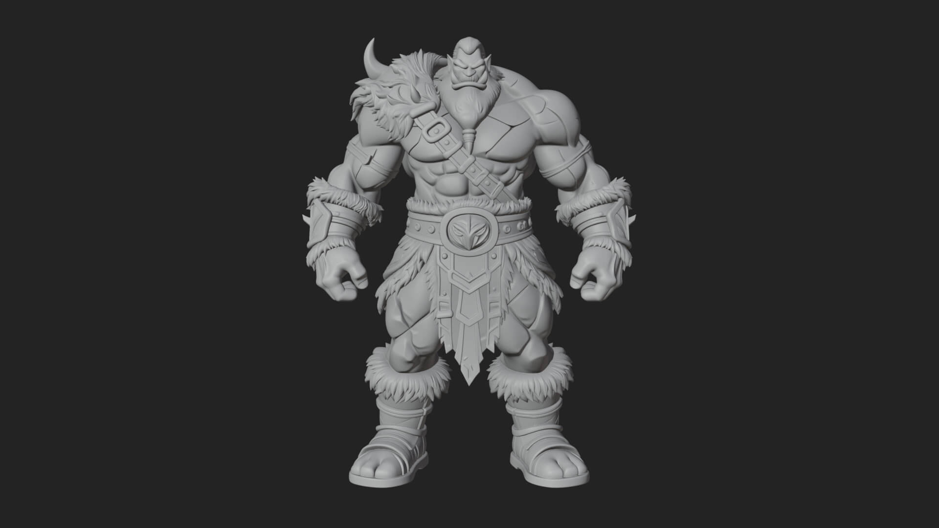 Orc Warrior Statue Design 2 3D Print Model 3D Model