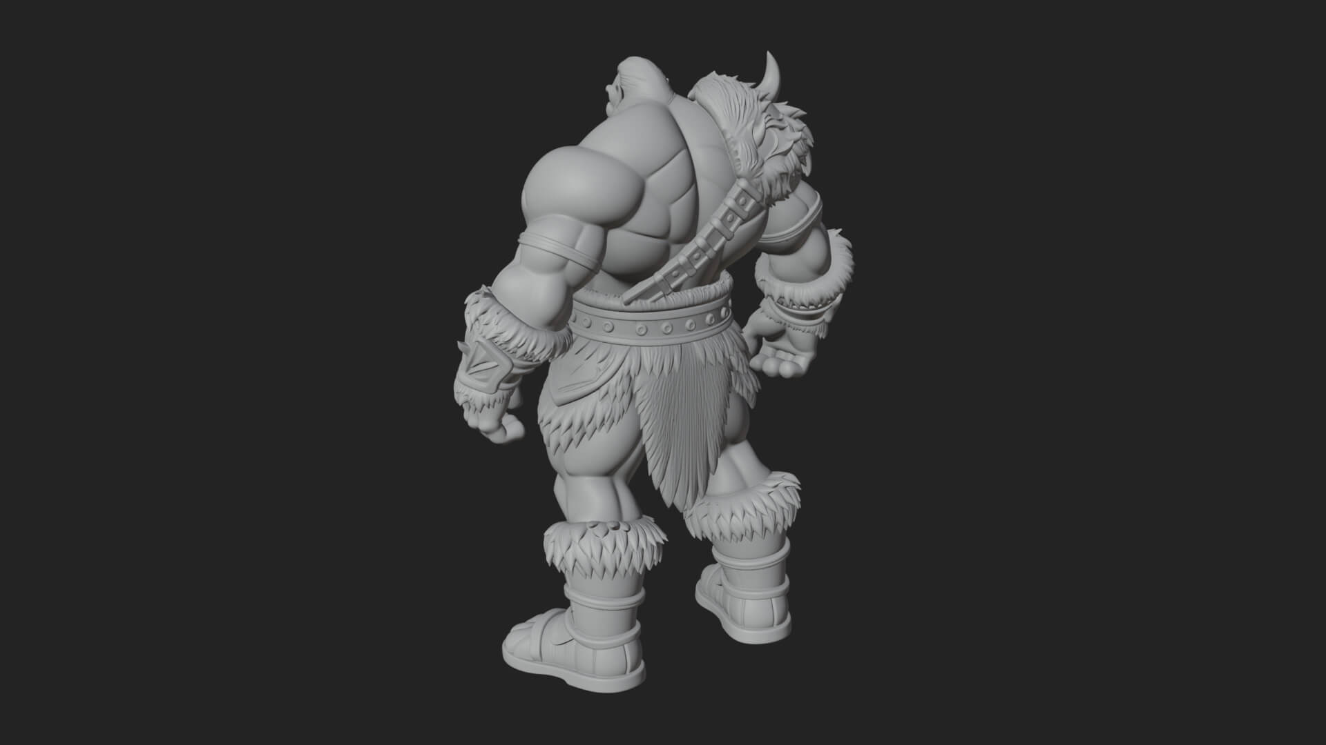 Orc Warrior Statue Design 2 3D Print Model 3D Model