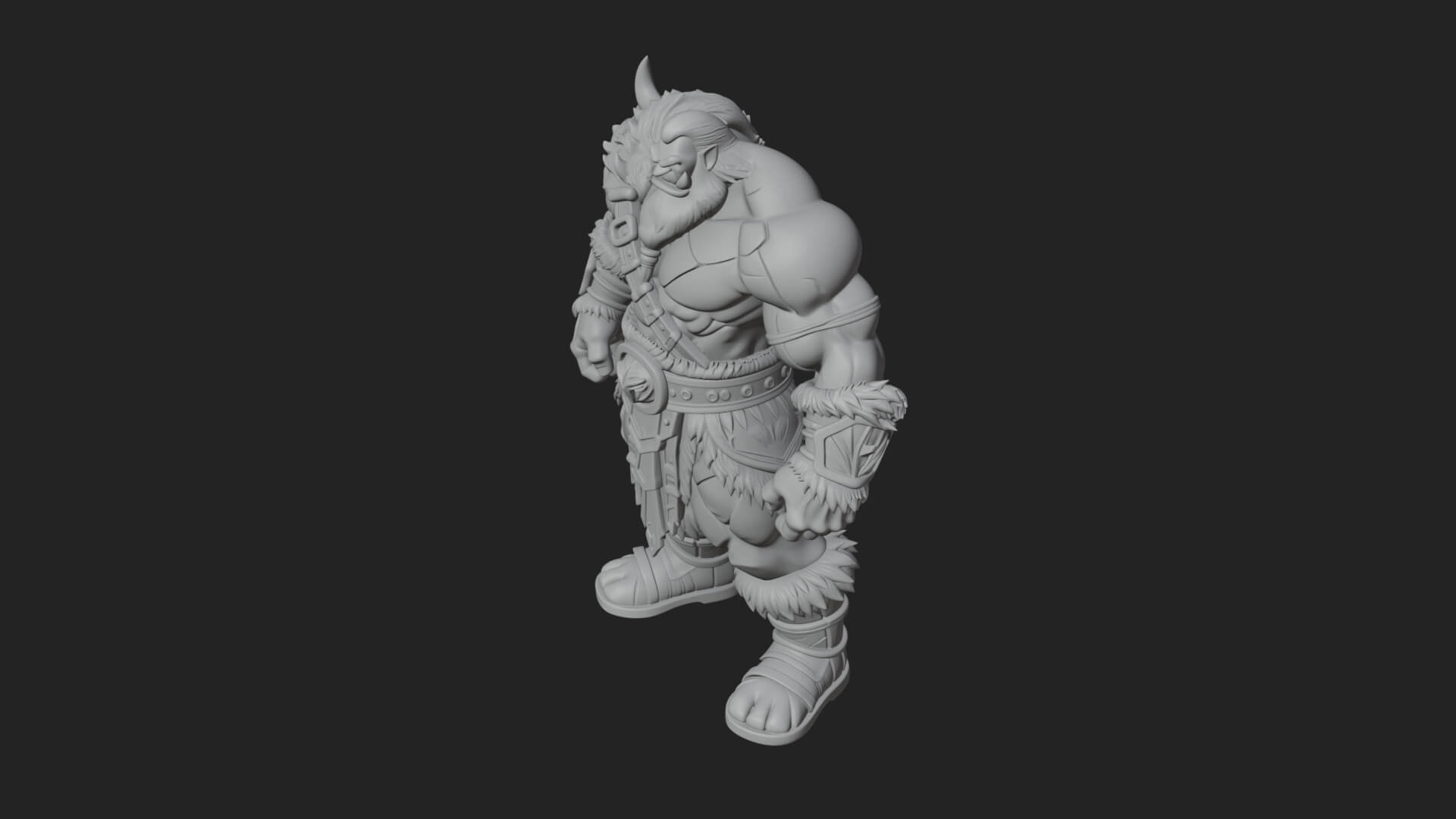 Orc Warrior Statue Design 2 3D Print Model 3D Model
