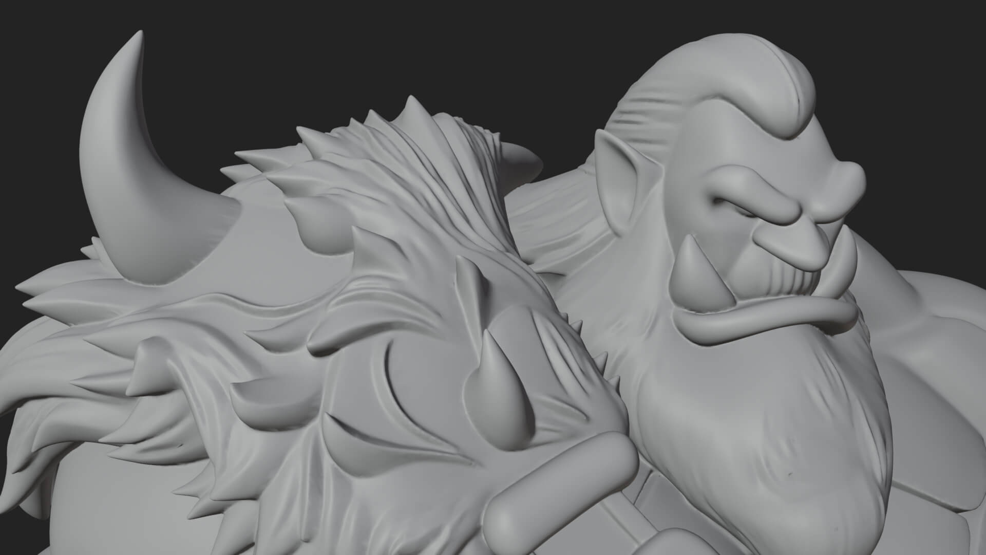 Orc Warrior Statue Design 2 3D Print Model 3D Model