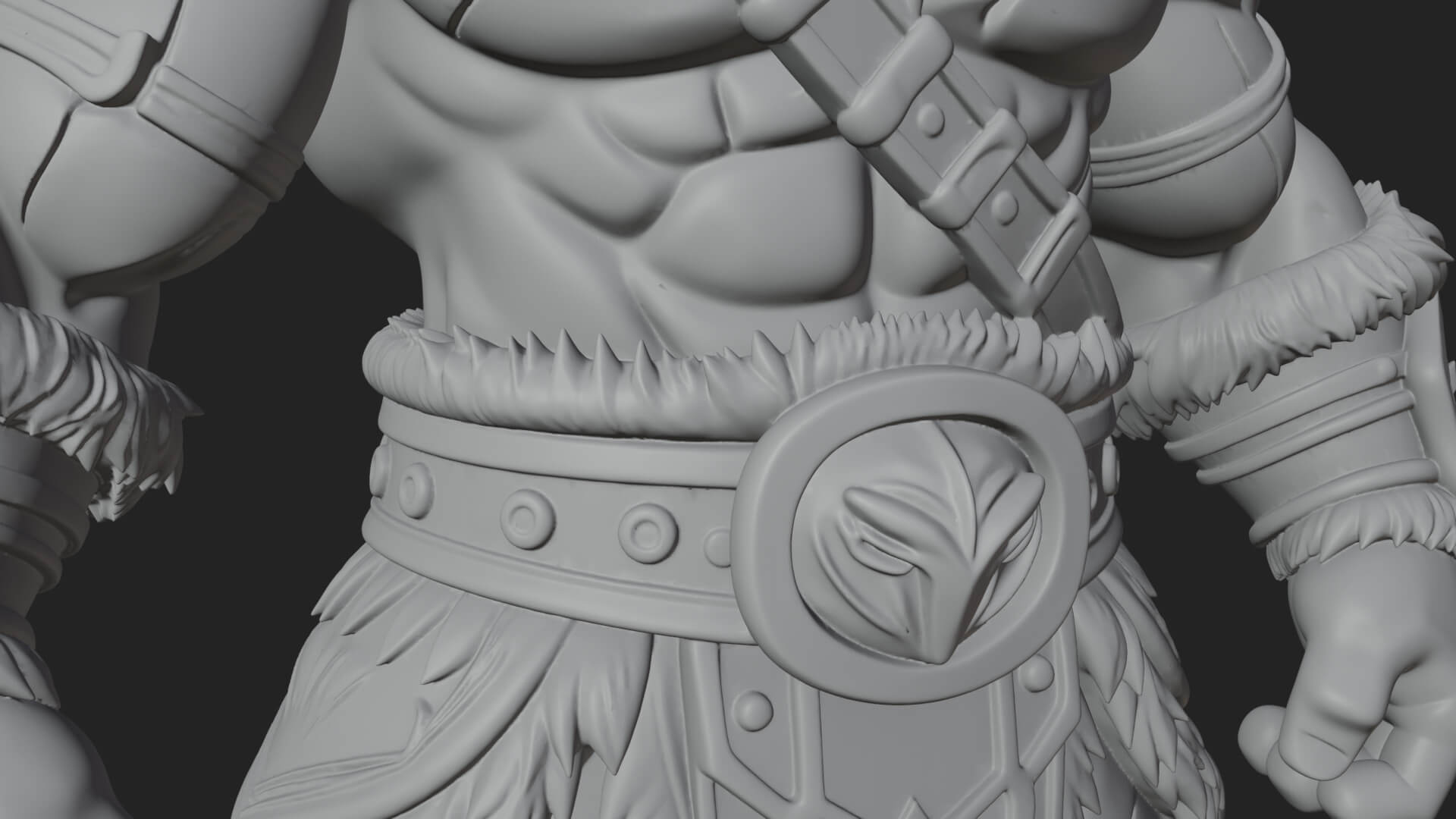 Orc Warrior Statue Design 2 3D Print Model 3D Model