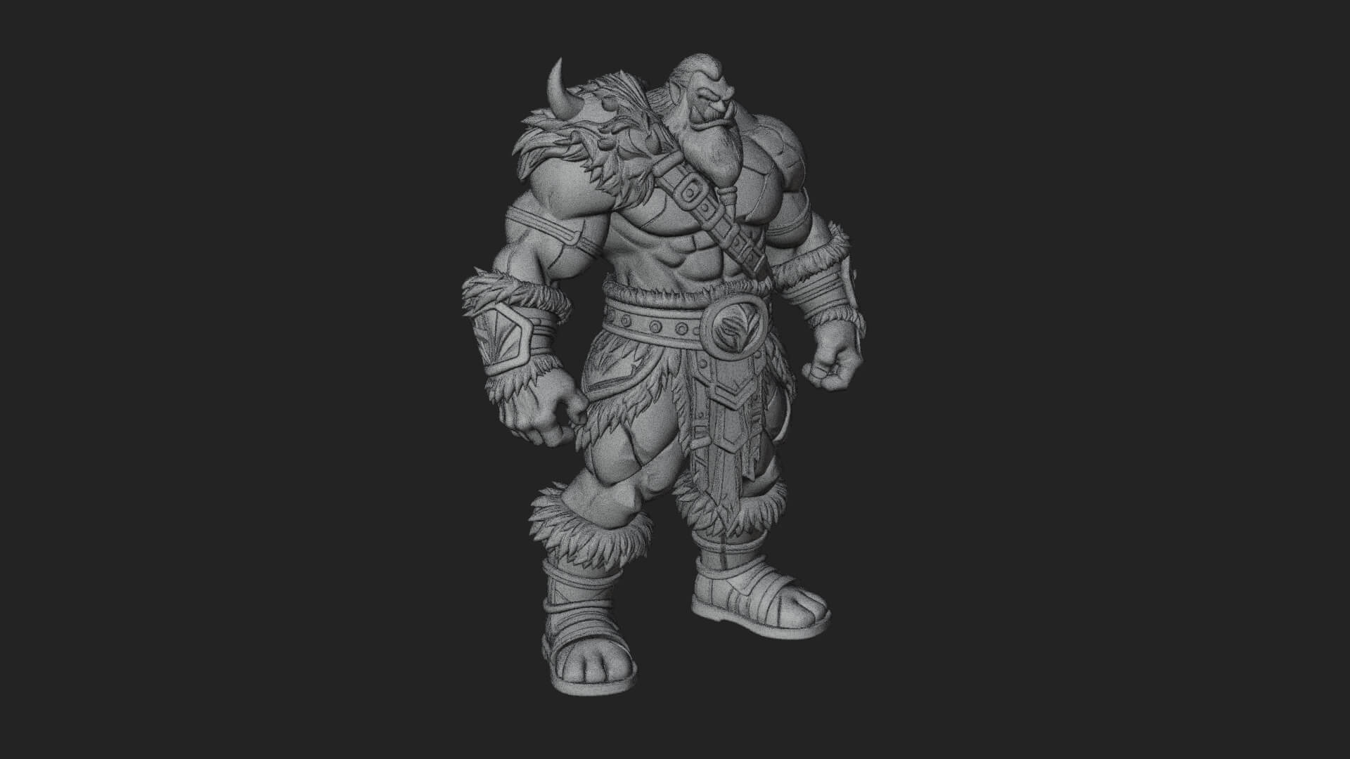 Orc Warrior Statue Design 2 3D Print Model 3D Model