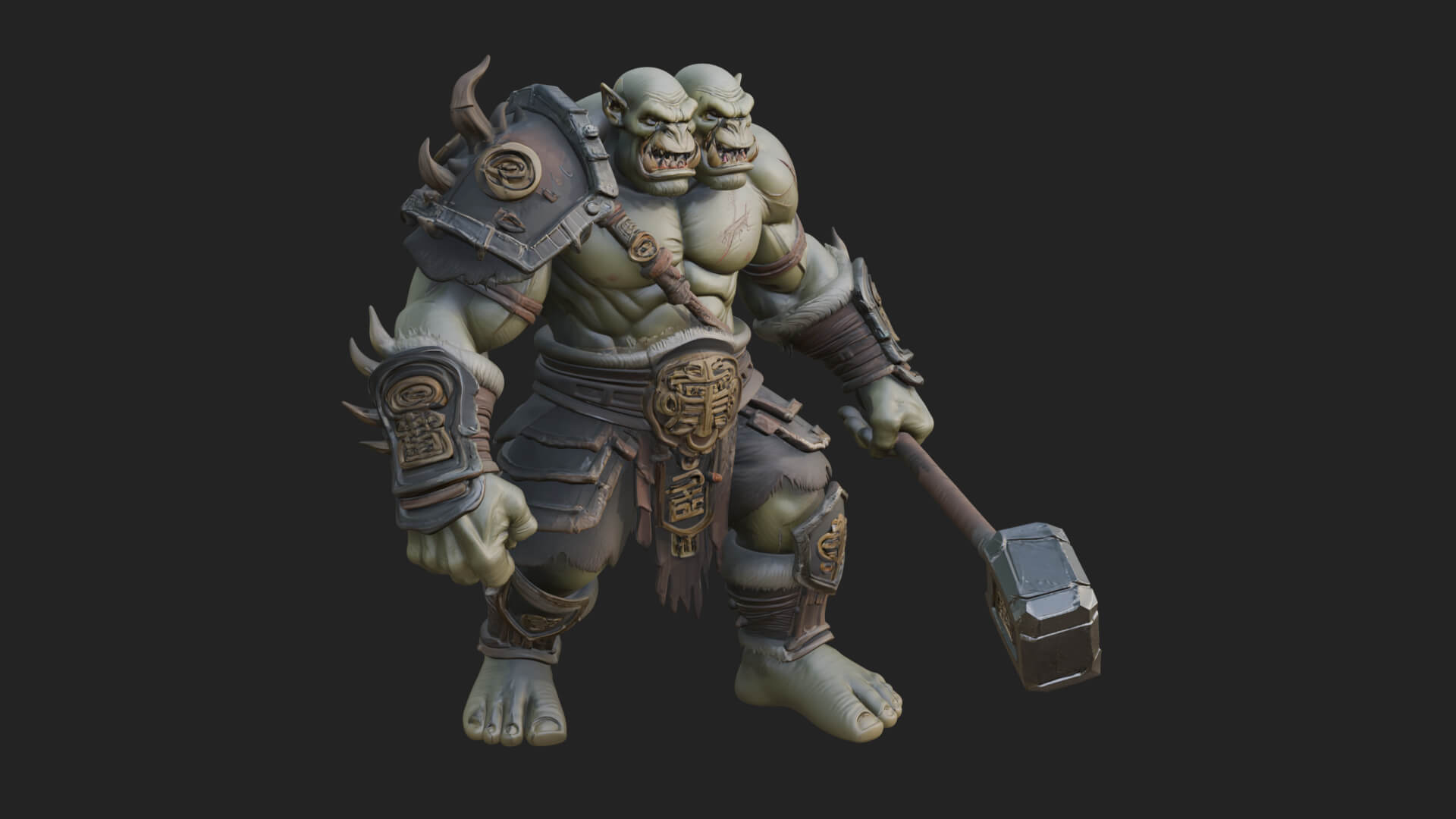 Orc Warrior Statue Design 3 3D Print Model 3D Model