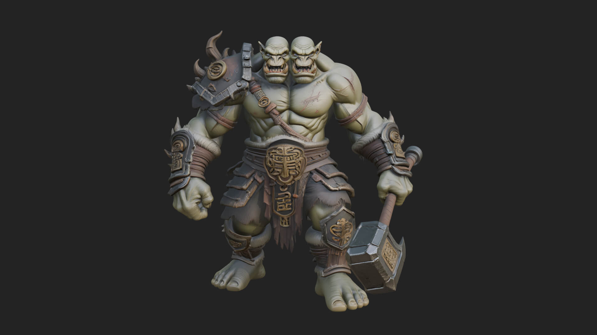 Orc Warrior Statue Design 3 3D Print Model 3D Model