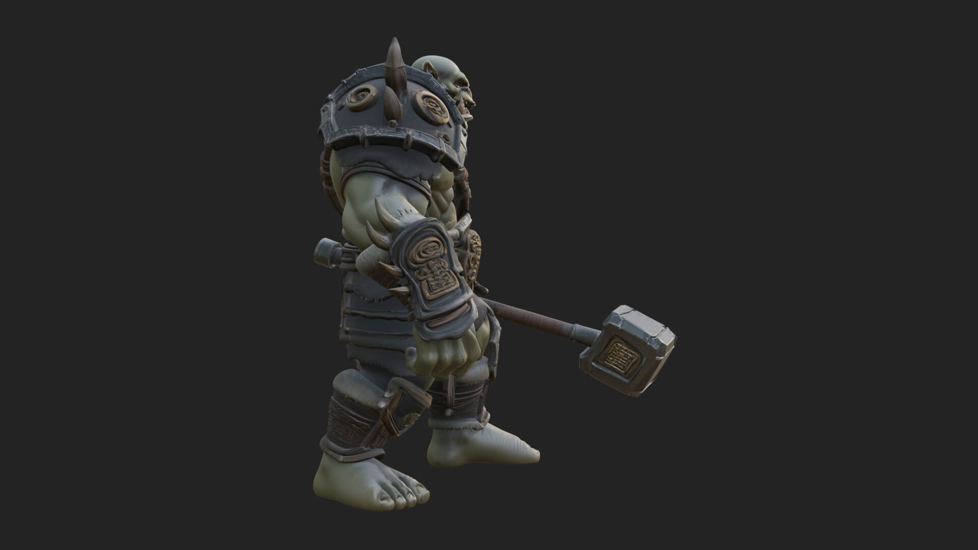 Orc Warrior Statue Design 3 3D Print Model 3D Model