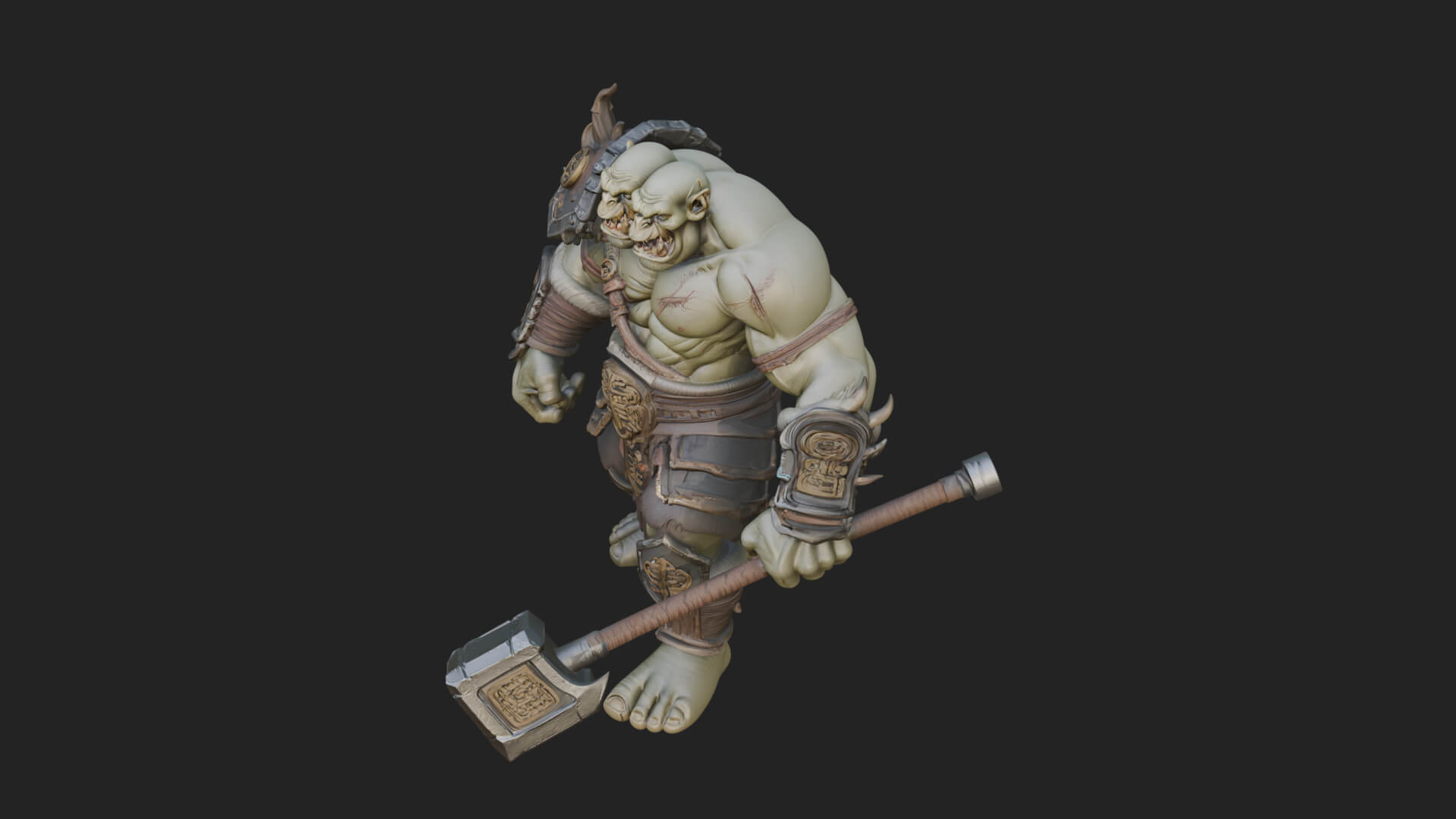 Orc Warrior Statue Design 3 3D Print Model 3D Model