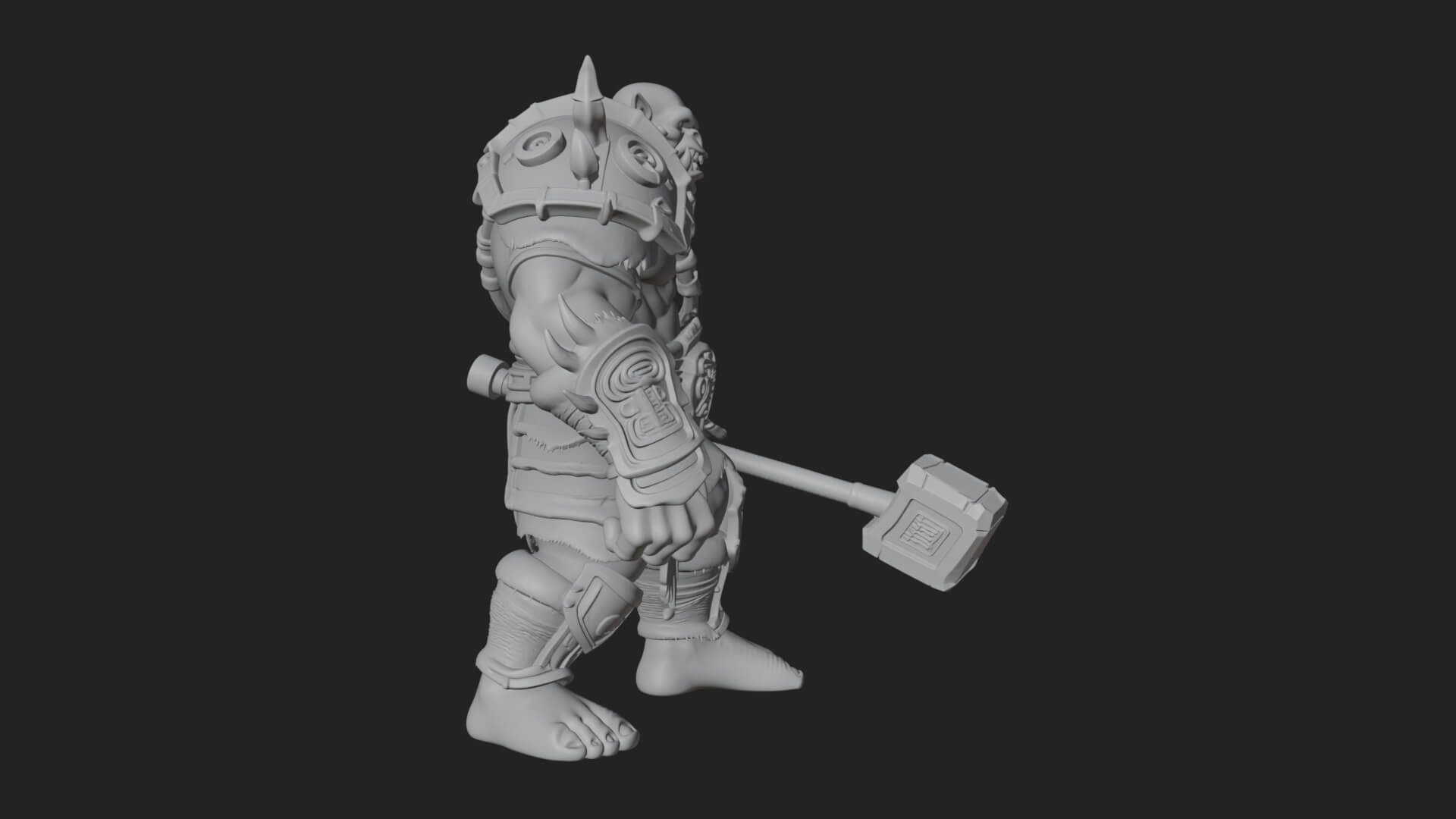 Orc Warrior Statue Design 3 3D Print Model 3D Model