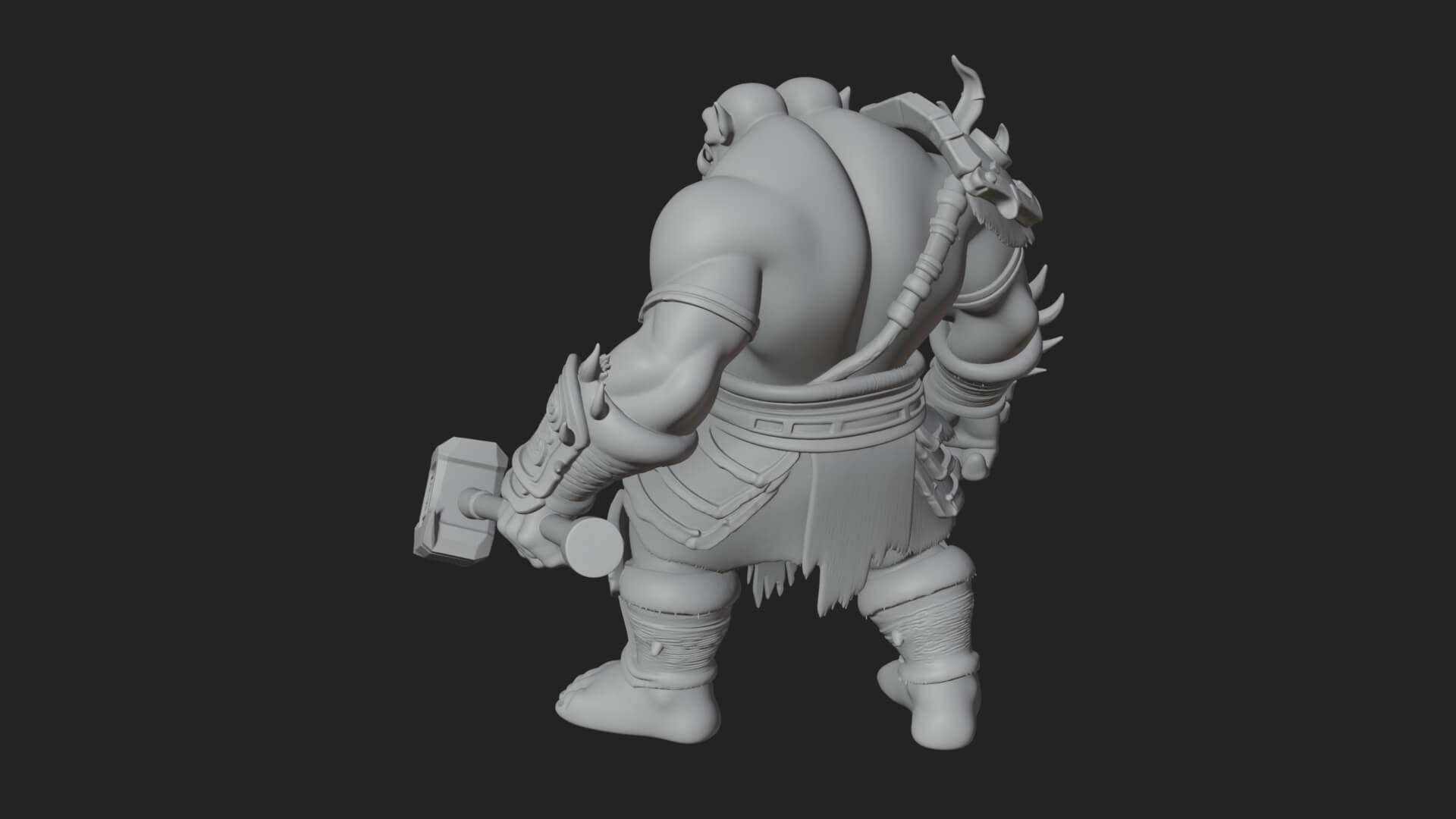 Orc Warrior Statue Design 3 3D Print Model 3D Model