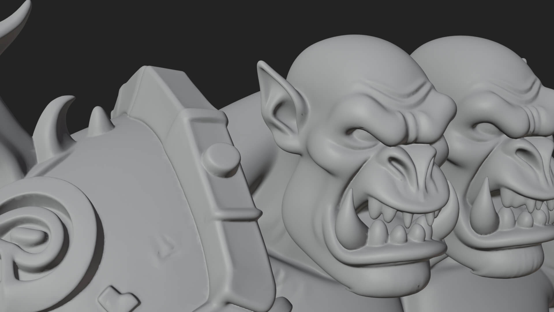 Orc Warrior Statue Design 3 3D Print Model 3D Model