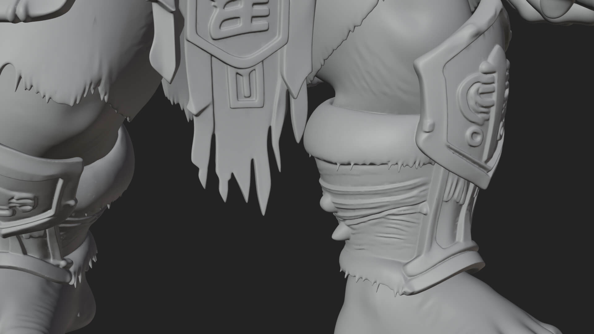 Orc Warrior Statue Design 3 3D Print Model 3D Model