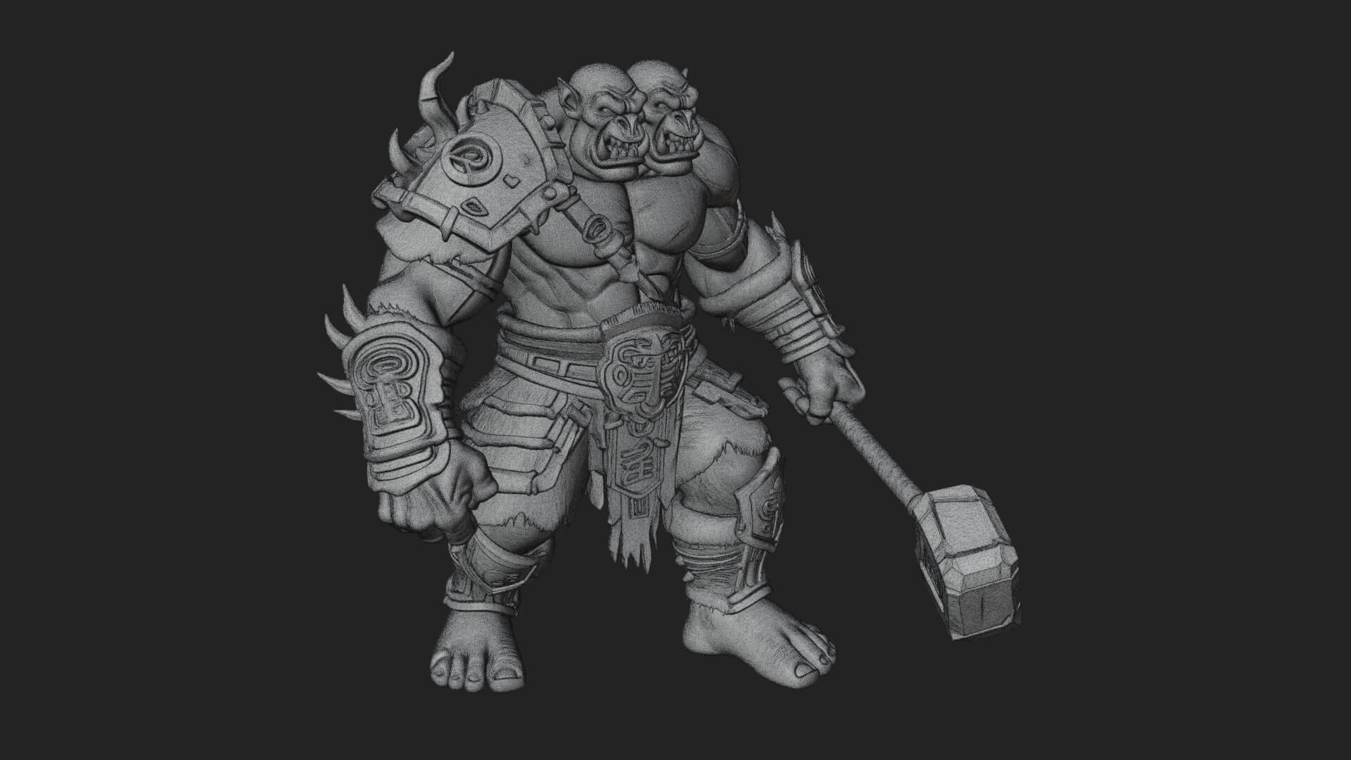 Orc Warrior Statue Design 3 3D Print Model 3D Model
