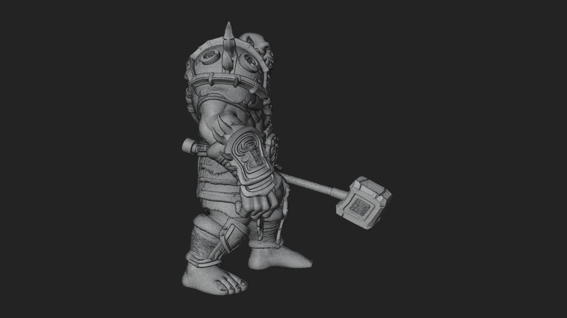 Orc Warrior Statue Design 3 3D Print Model 3D Model