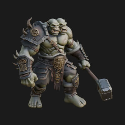 Orc Warrior Statue Design 3 3D Print Model