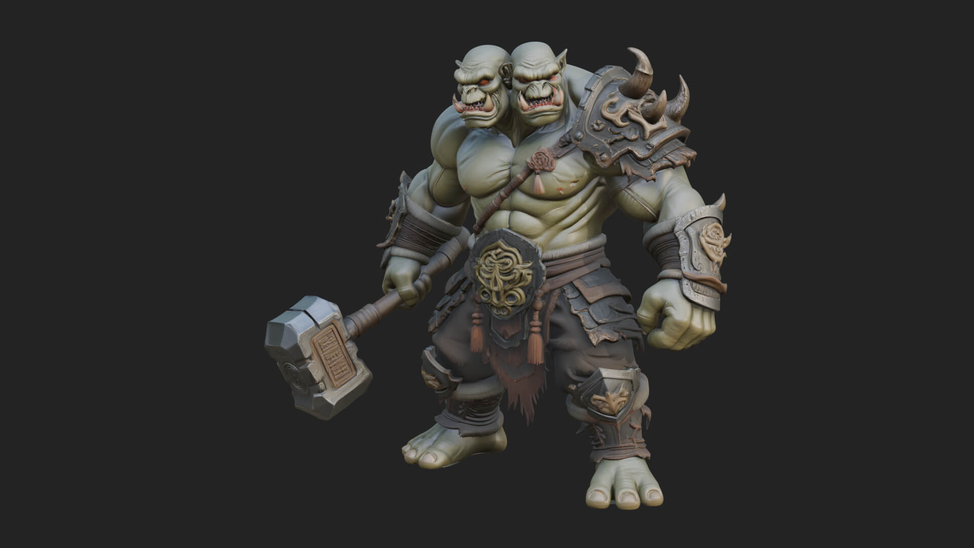 Orc Warrior Statue Design 4 3D Print Model 3D Model