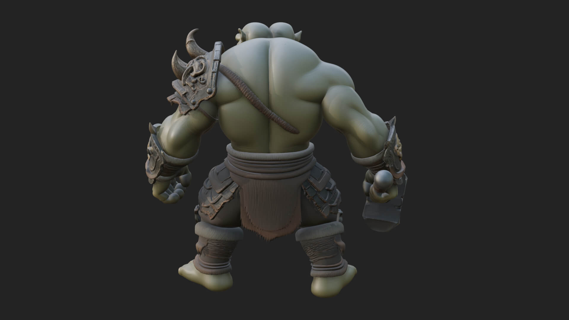 Orc Warrior Statue Design 4 3D Print Model 3D Model